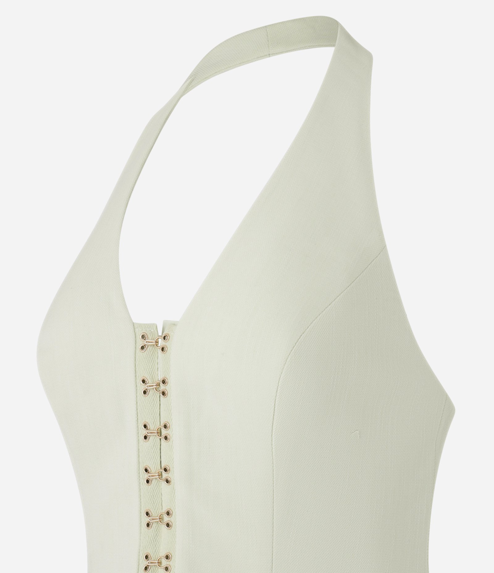 Blusa Frente Única Alfaiatada com Colchetes Verde Claro 7