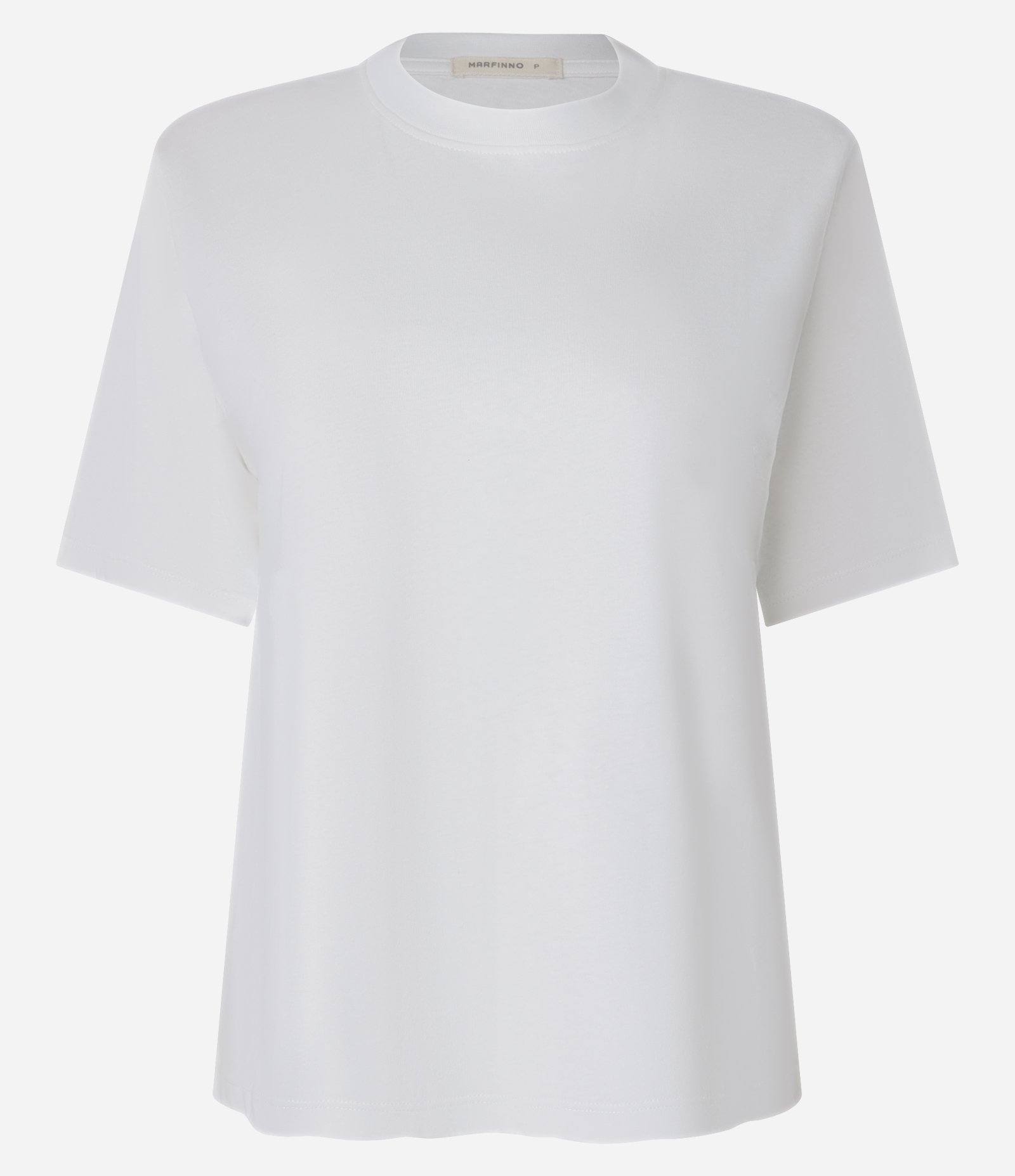 Blusa em Algodão com Gola Redonda Branco 5
