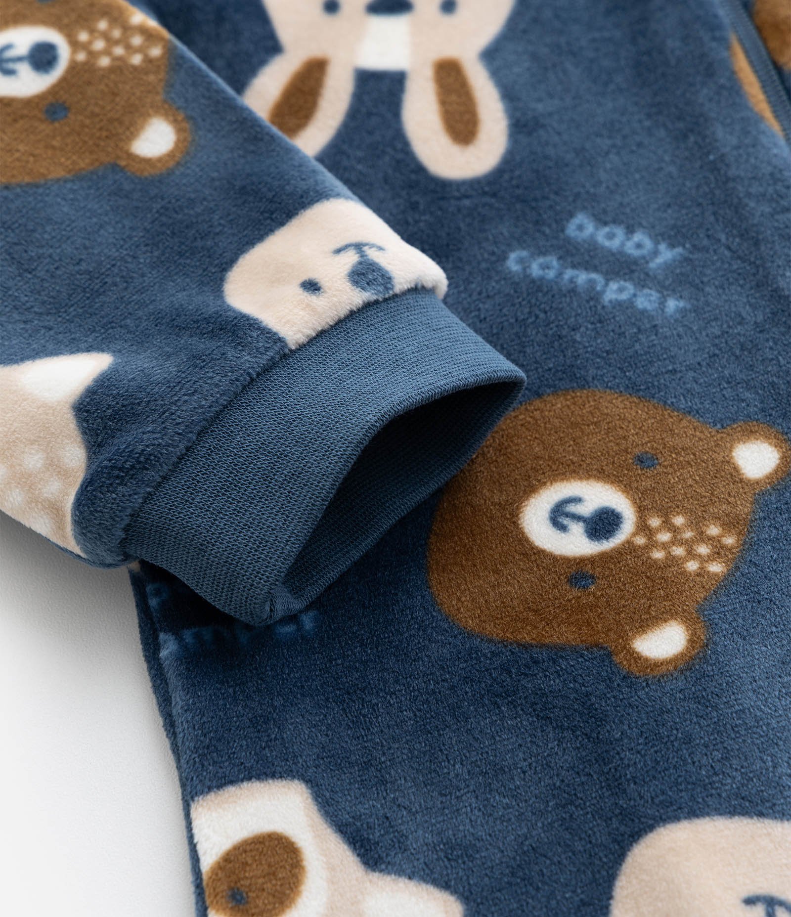 Macacão Infantil em Plush com Ursos e Coelhos - Tam 0 a 24 meses Azul 6