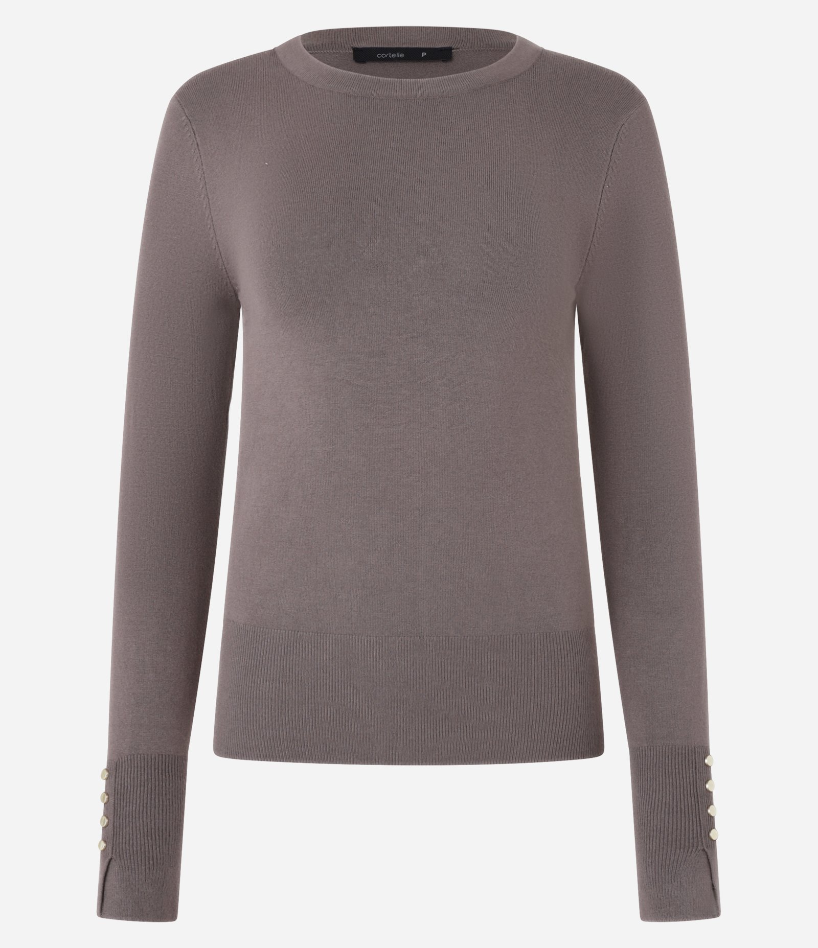 Suéter em Tricô com Botões no Punho Chumbo 1