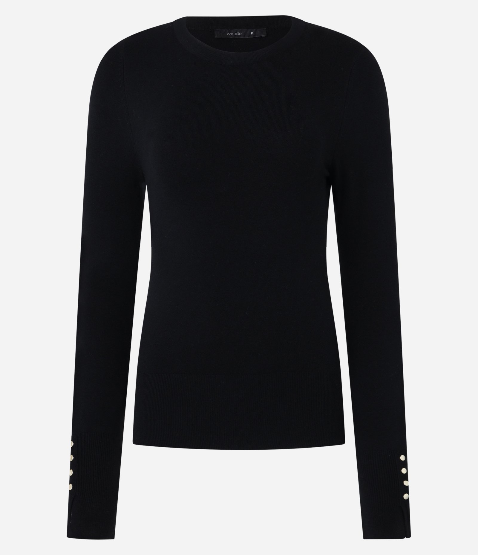 Suéter em Tricô com Botões no Punho Preto 5