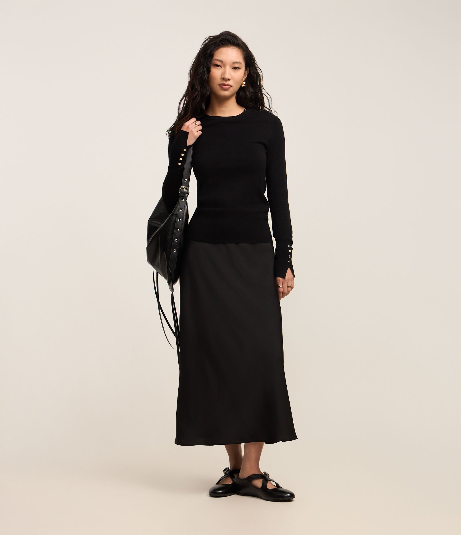 Suéter em Tricô com Botões no Punho Preto 3