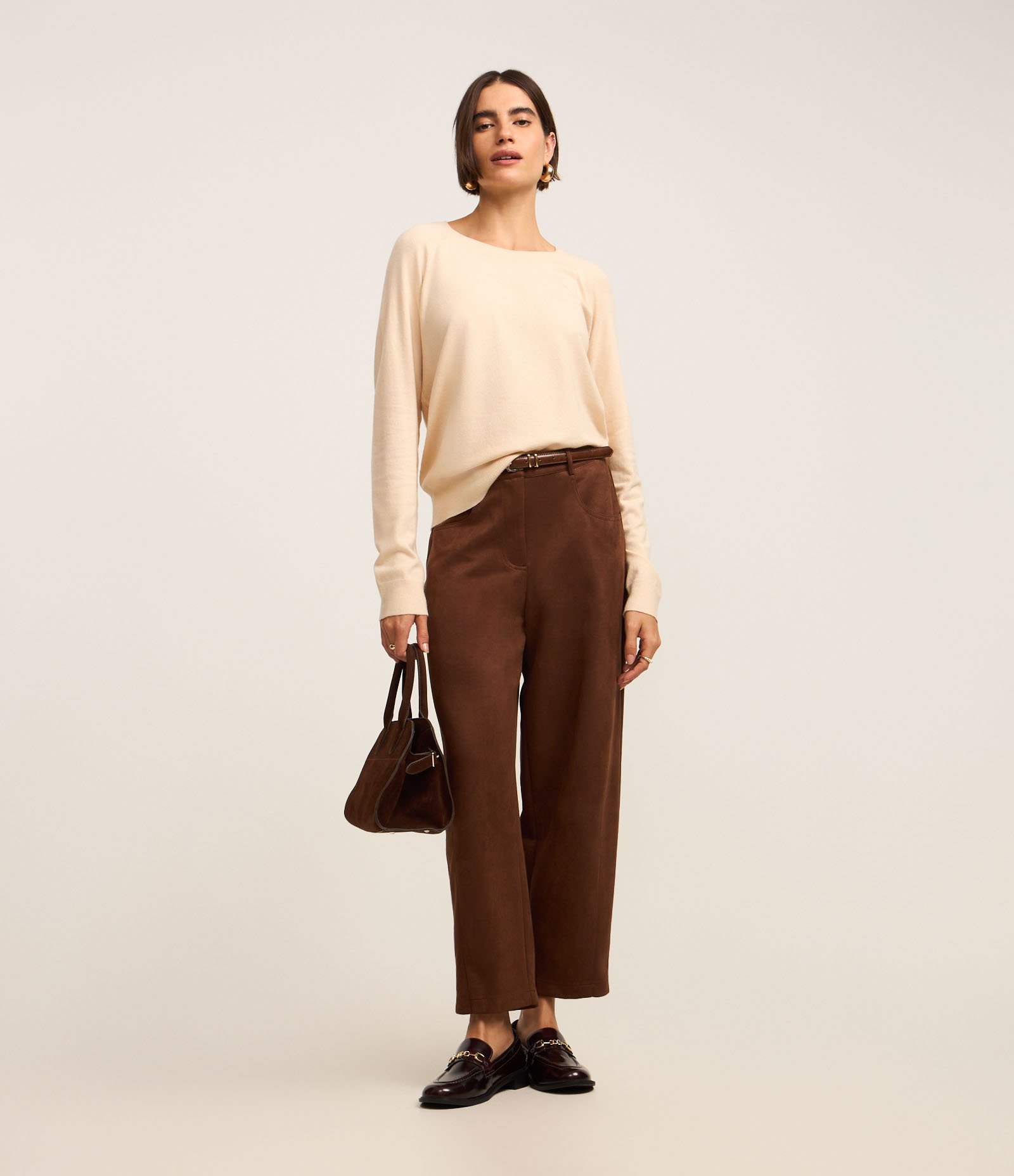 Suéter em Tricô com Gola Redonda Off White 2