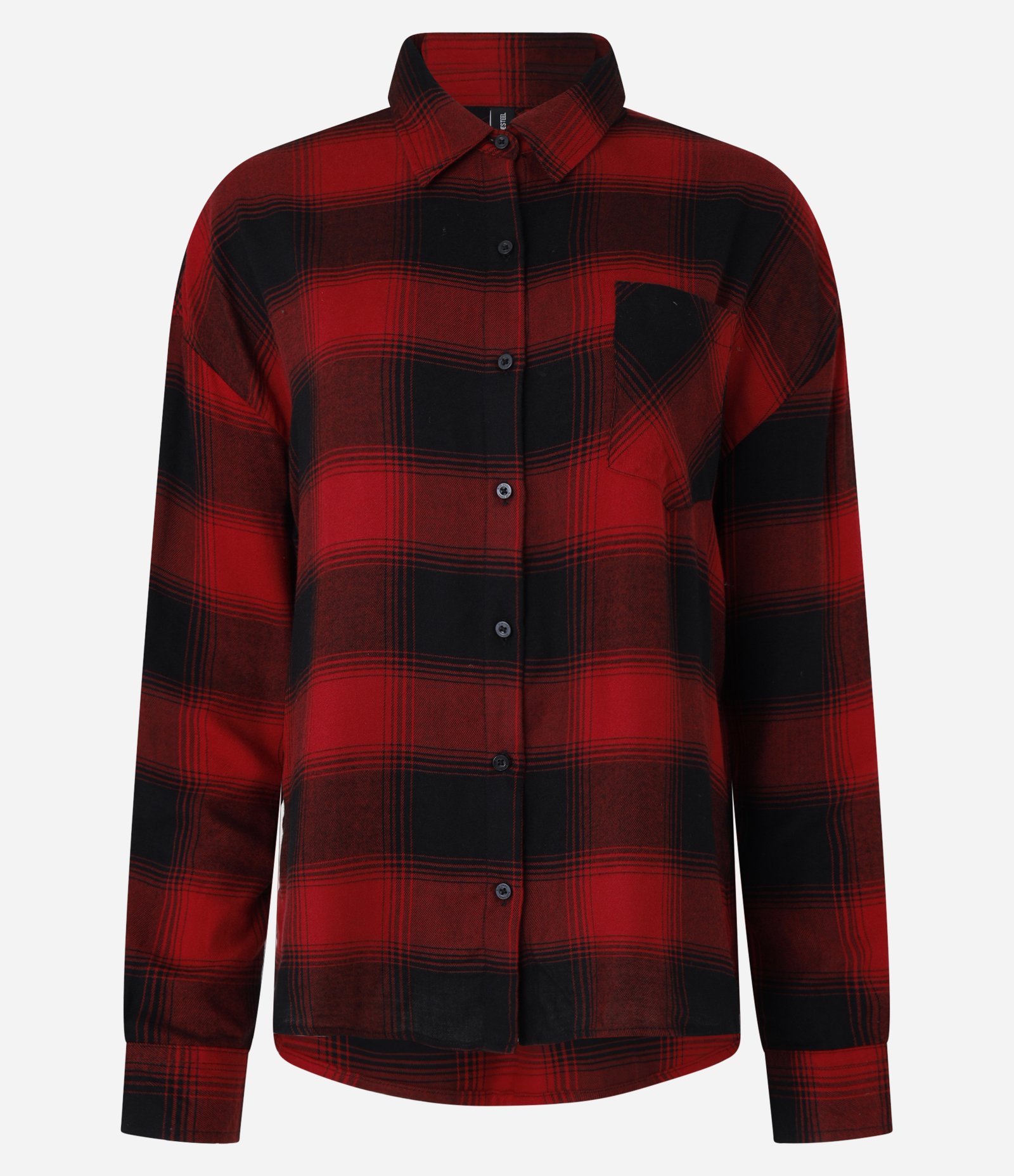 Camisa Oversized em Flanela Xadrez com Bolsinho Vermelho 4