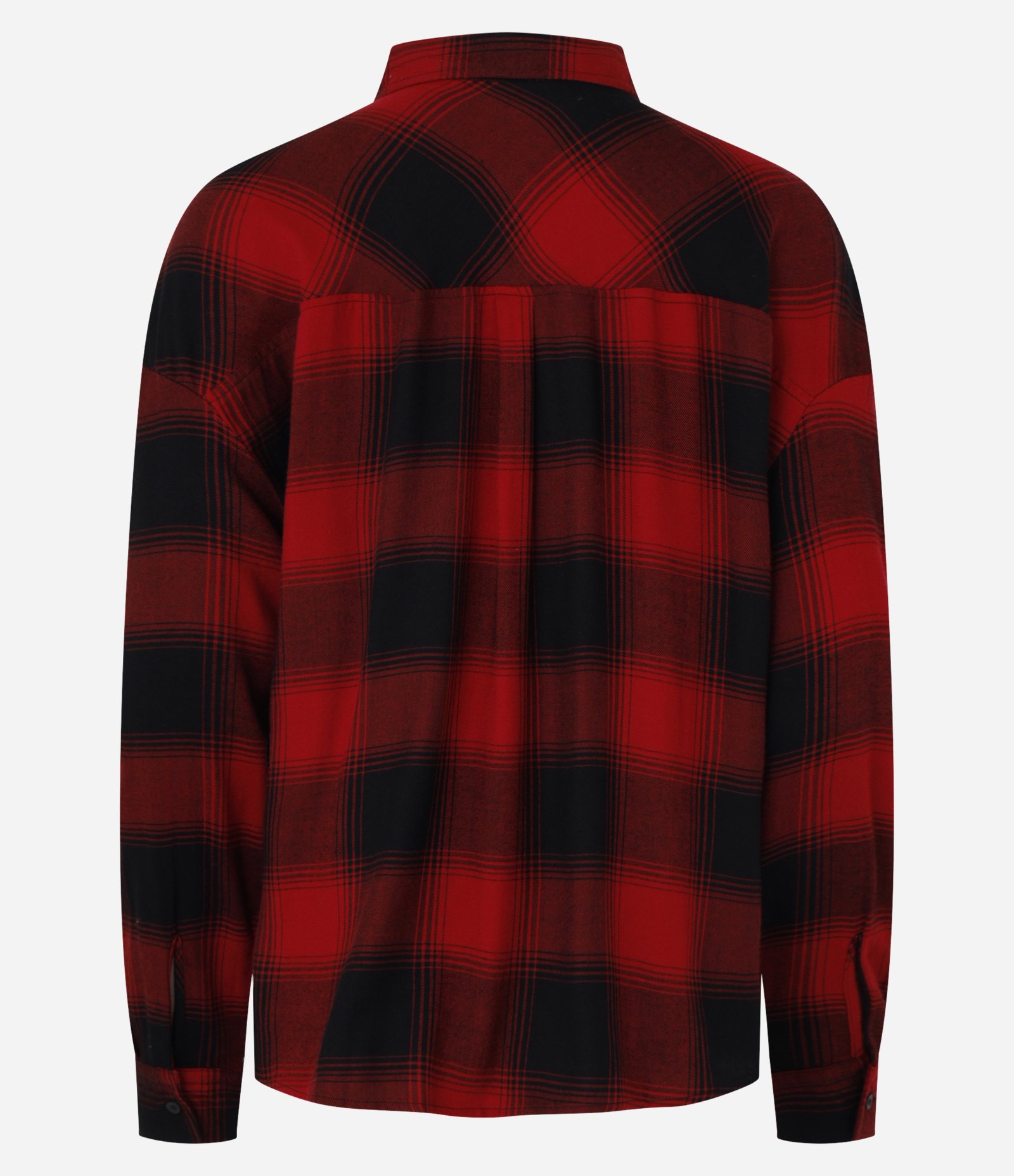 Camisa Oversized em Flanela Xadrez com Bolsinho Vermelho 5