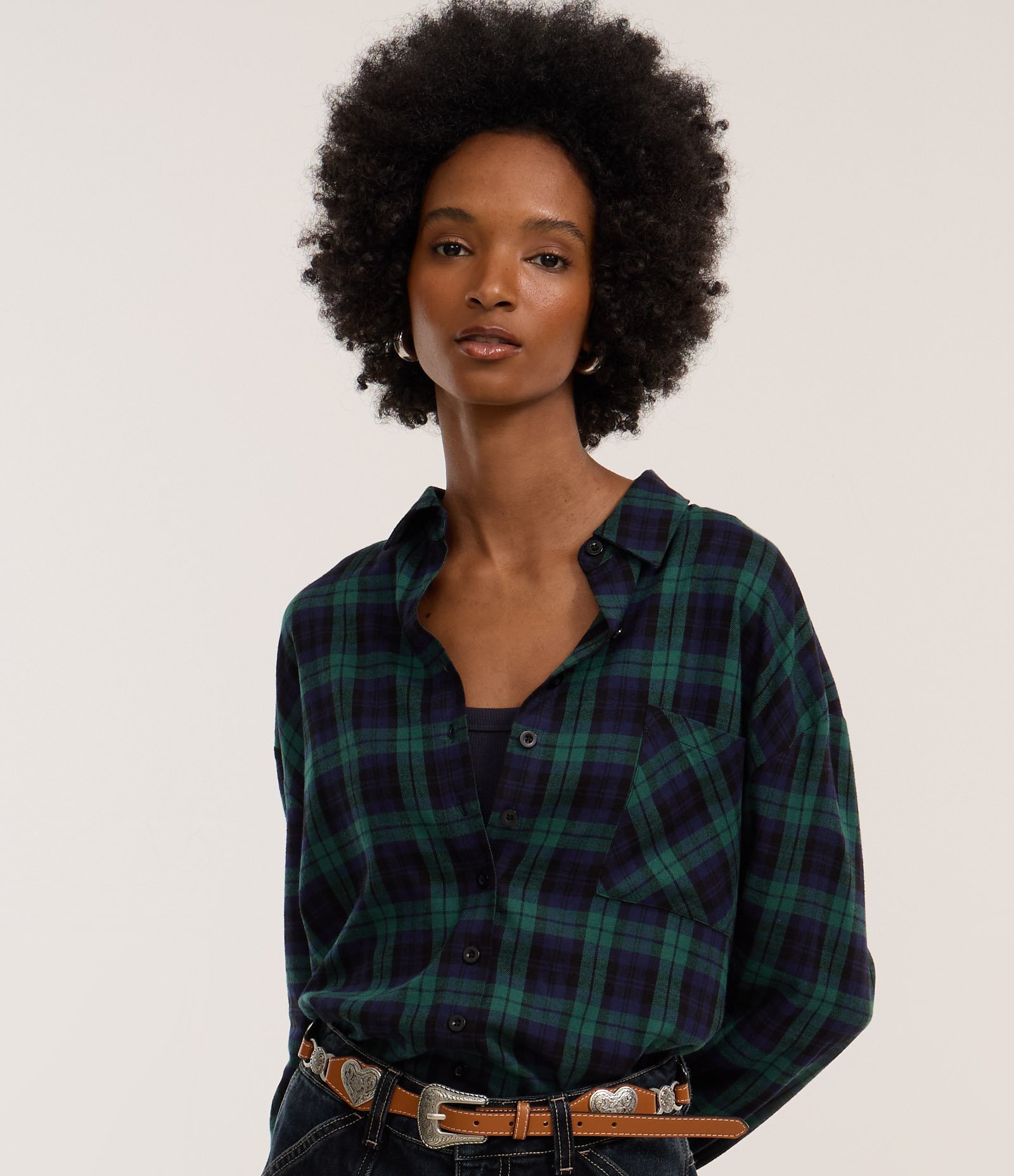 Camisa Oversized em Flanela Xadrez com Bolsinho Verde 3