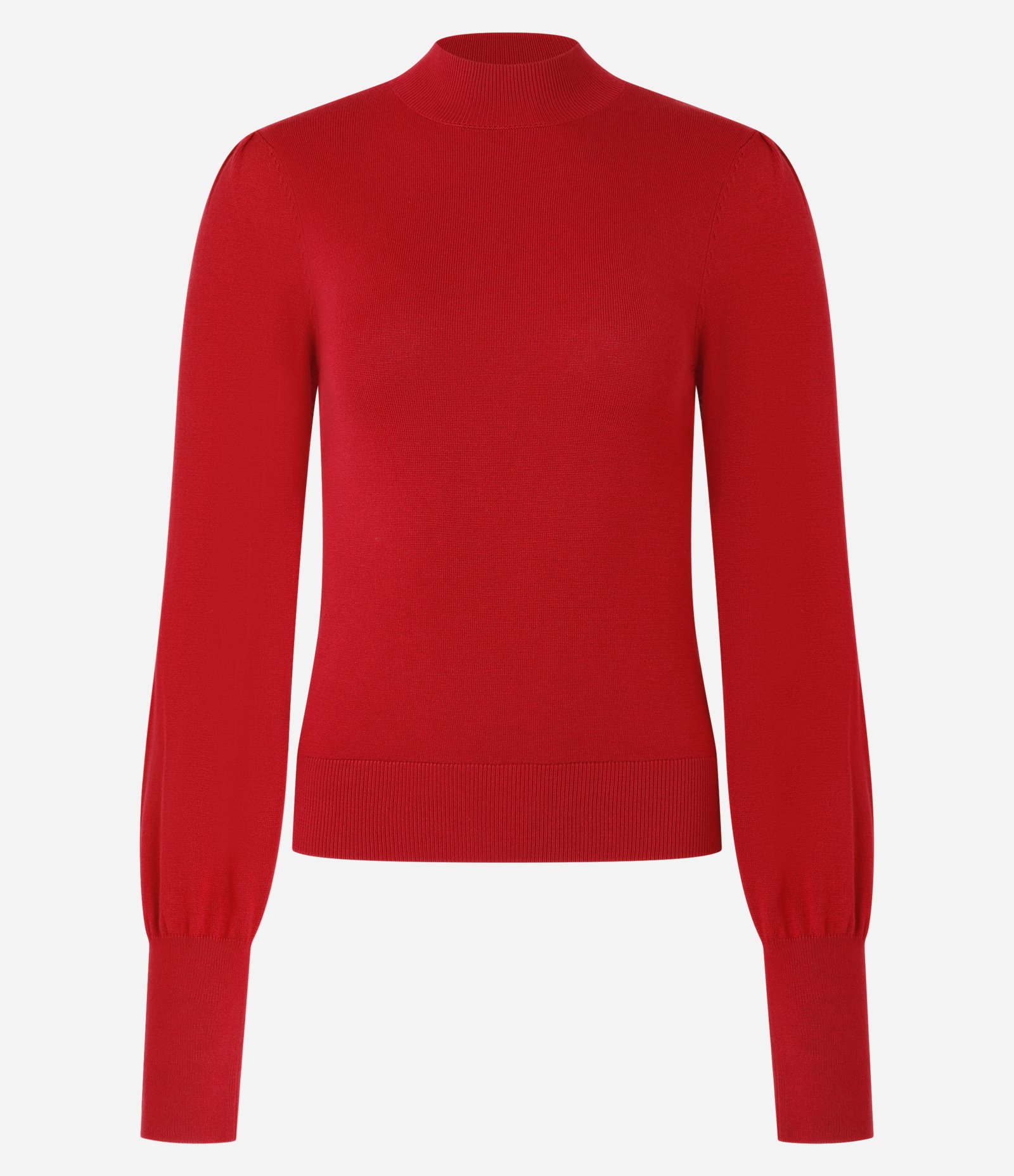 Suéter em Tricô com Gola Alta e Manga Bufante Vermelho 6