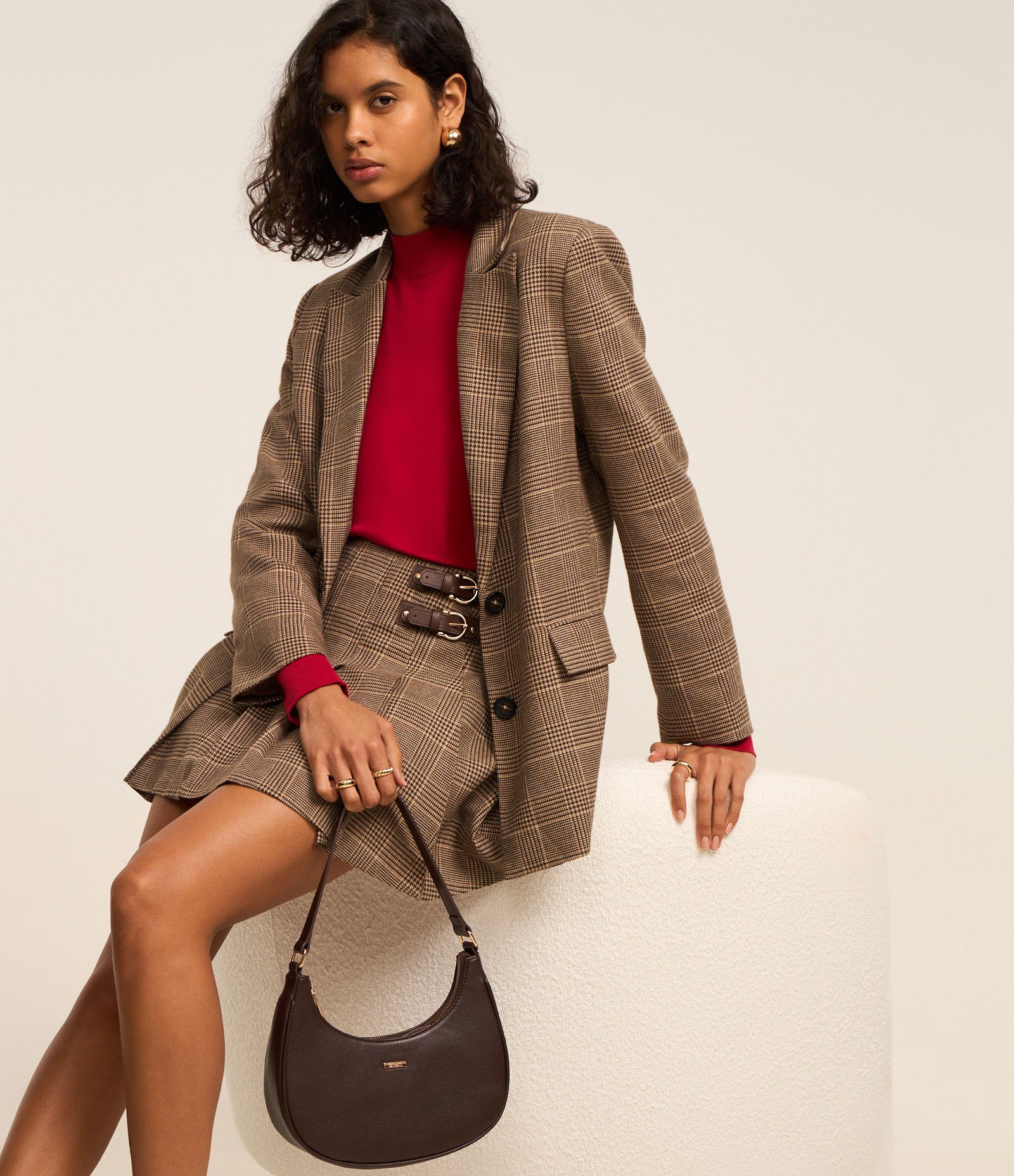 Suéter em Tricô com Gola Alta e Manga Bufante Vermelho 5