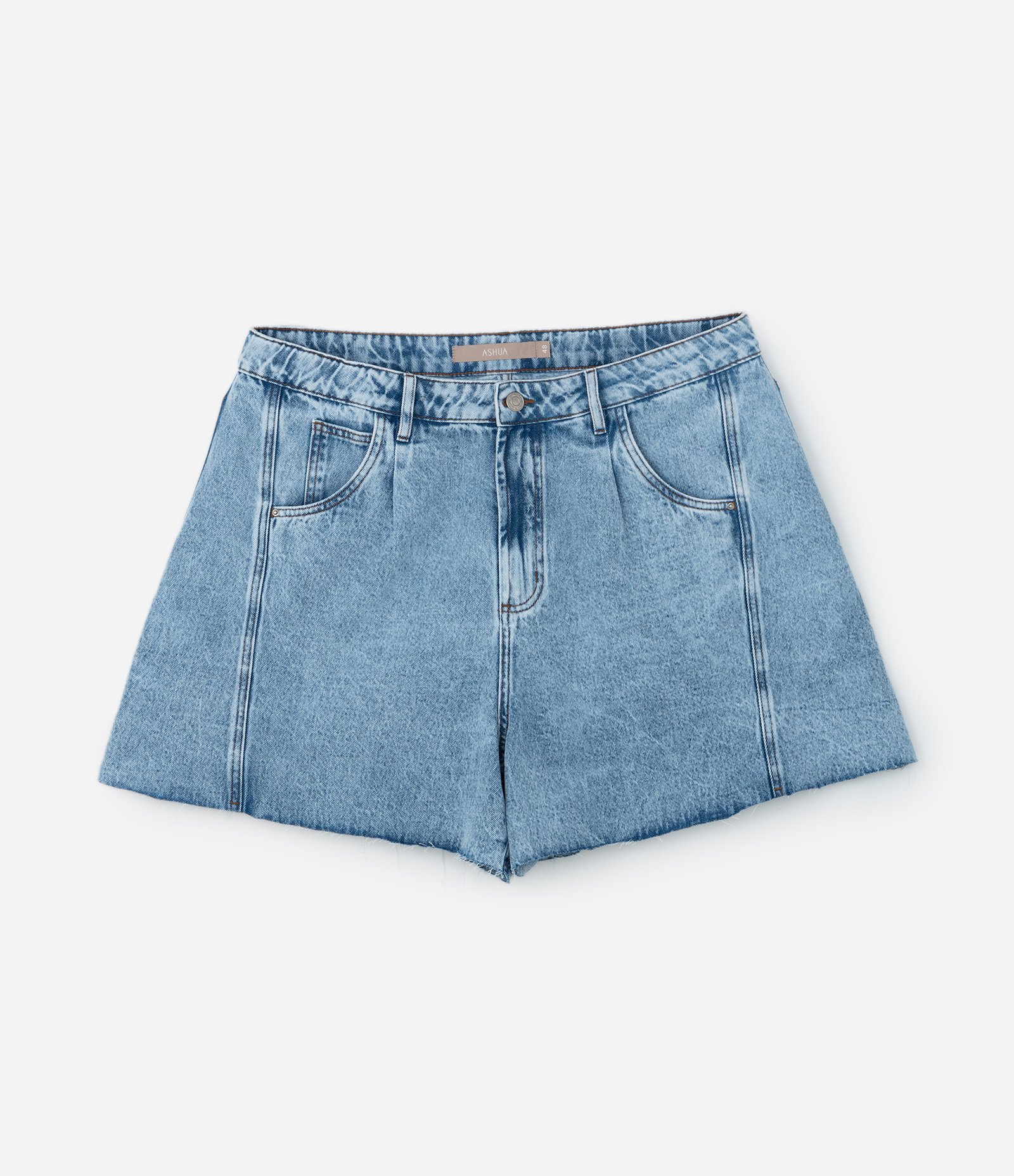 Short Evasê em Jeans com Barra a Fio Curve & Plus Size Azul 6
