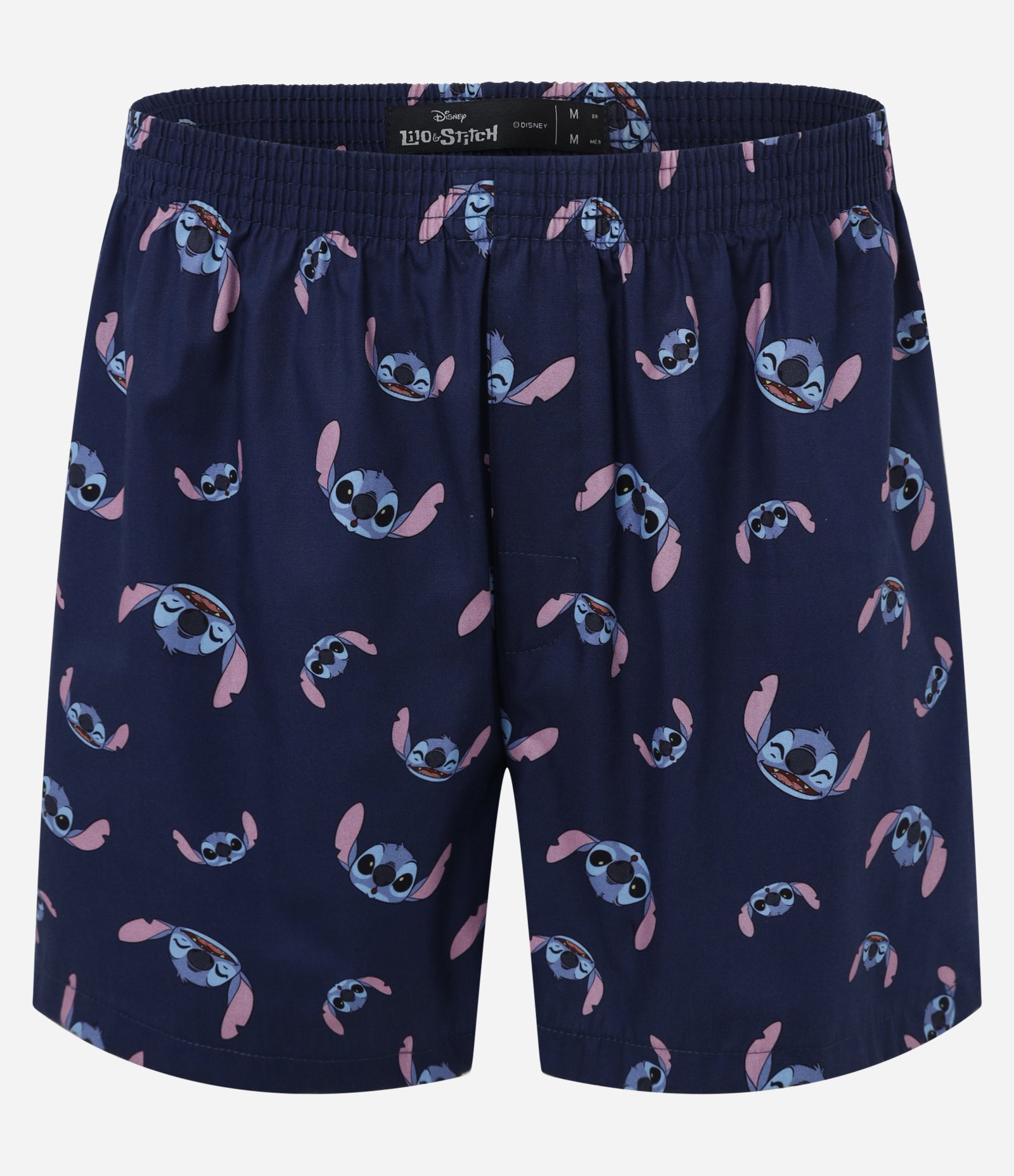 Cueca Samba Canção em Tricoline com Estampa do Stitch Azul Marinho 1