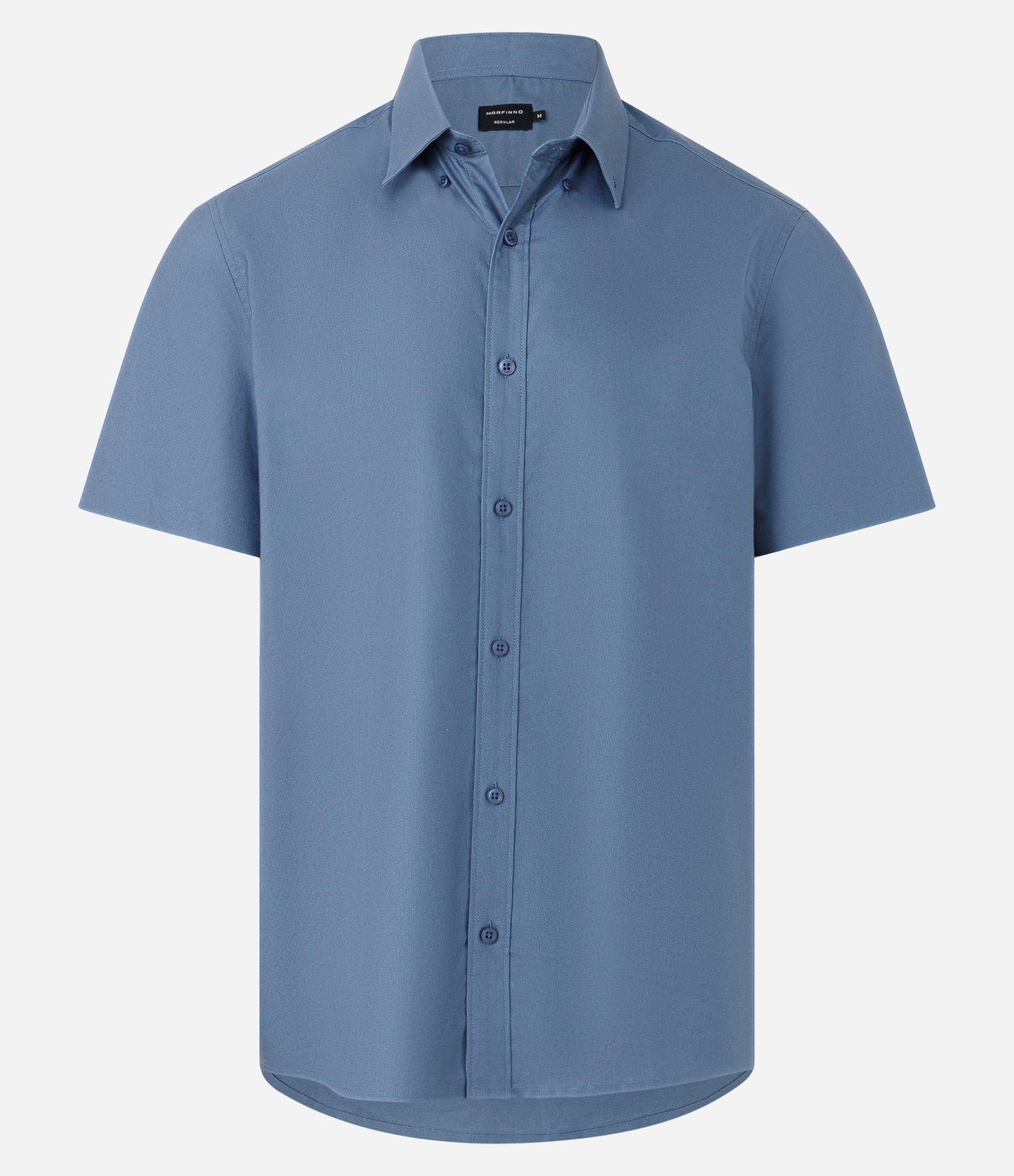 Camisa Comfort em Oxrford Gola com Lapela Azul 4