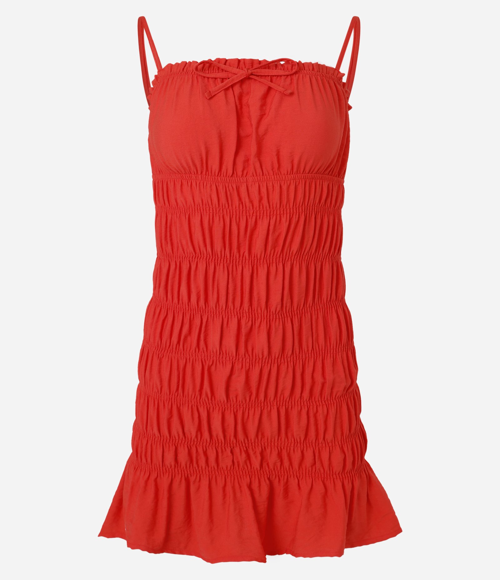 Vestido em Viscose com Detalhes Elásticos e Lacinho Vermelho 5