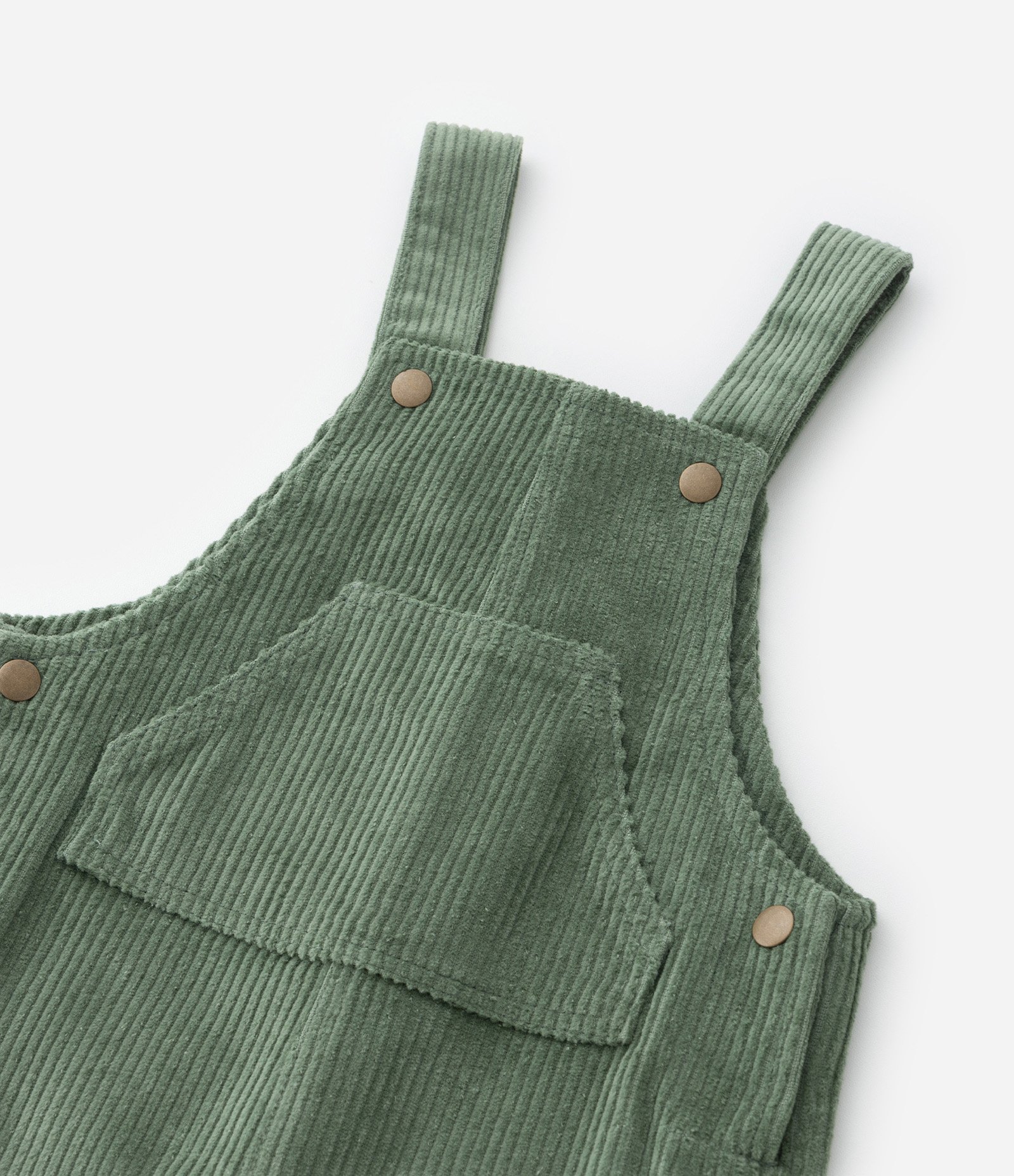 Jardineira Infantil em Veludo Cotelê com Bolsinho Canguru - Tam 0 a 18 meses Verde 7