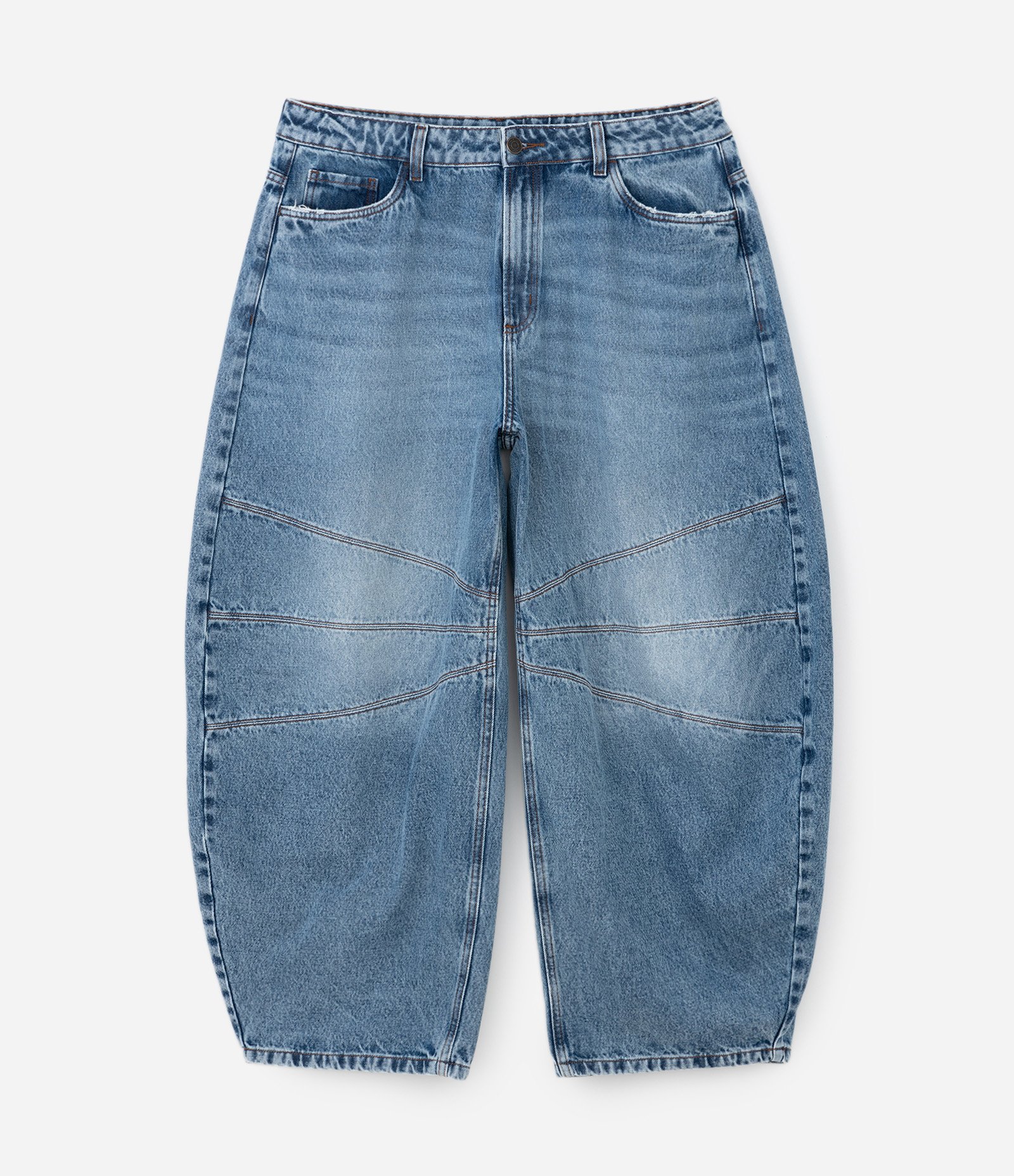 Calça Barrel em Jeans Curve & Plus Size Azul 5