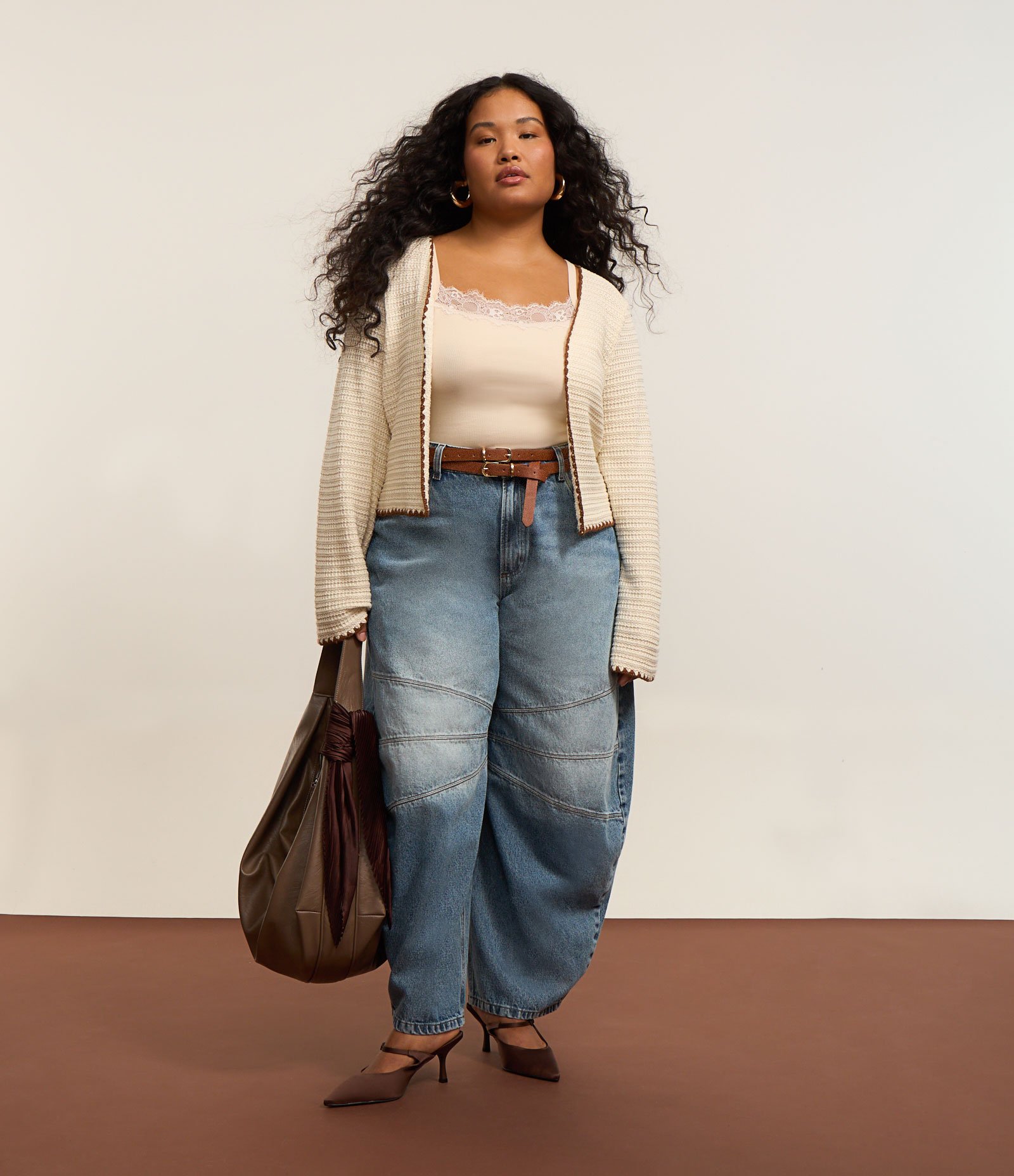 Calça Barrel em Jeans Curve & Plus Size Azul 1