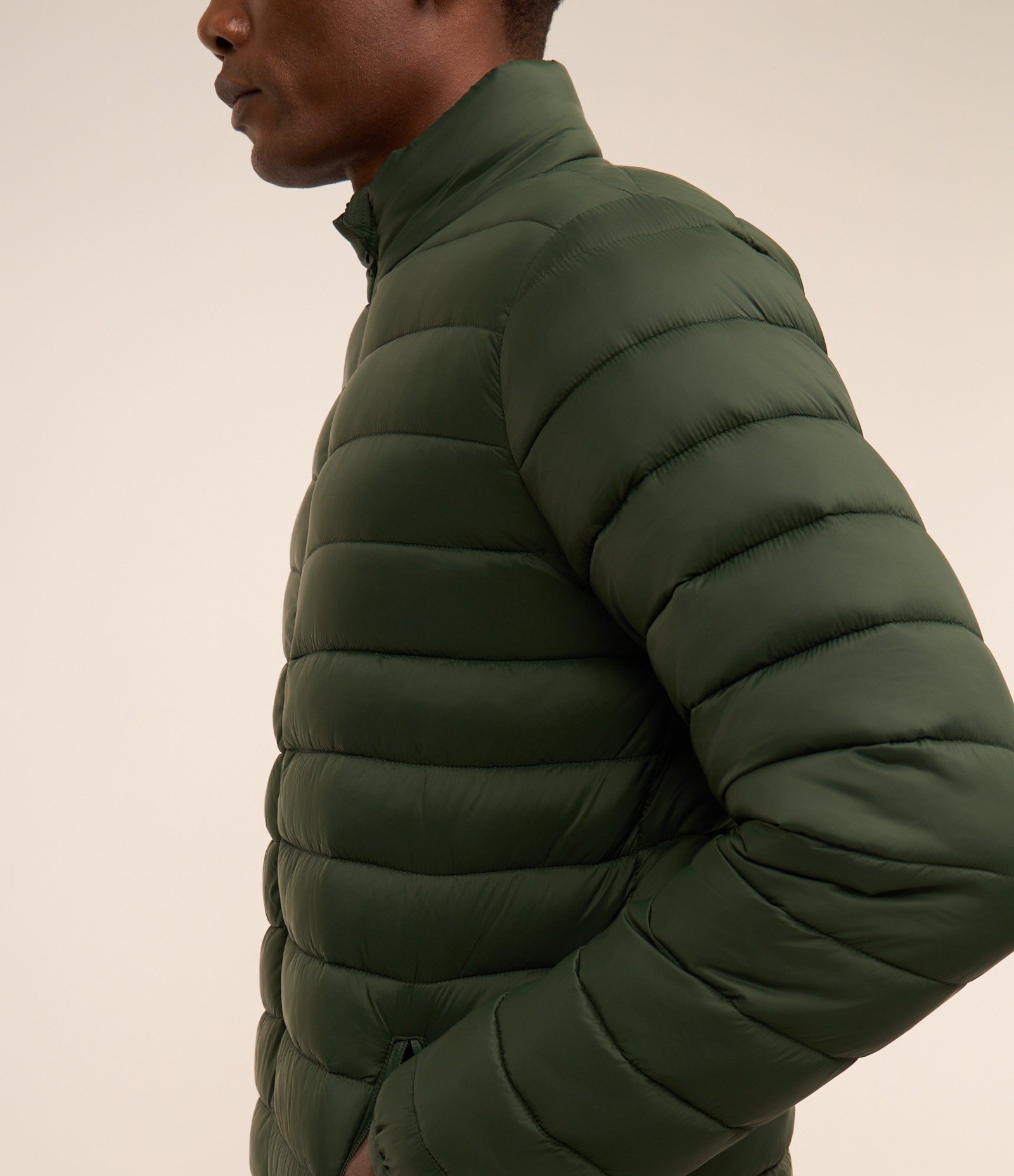 Jaqueta Puffer Ultraleve em Poliamida Verde Escuro 3