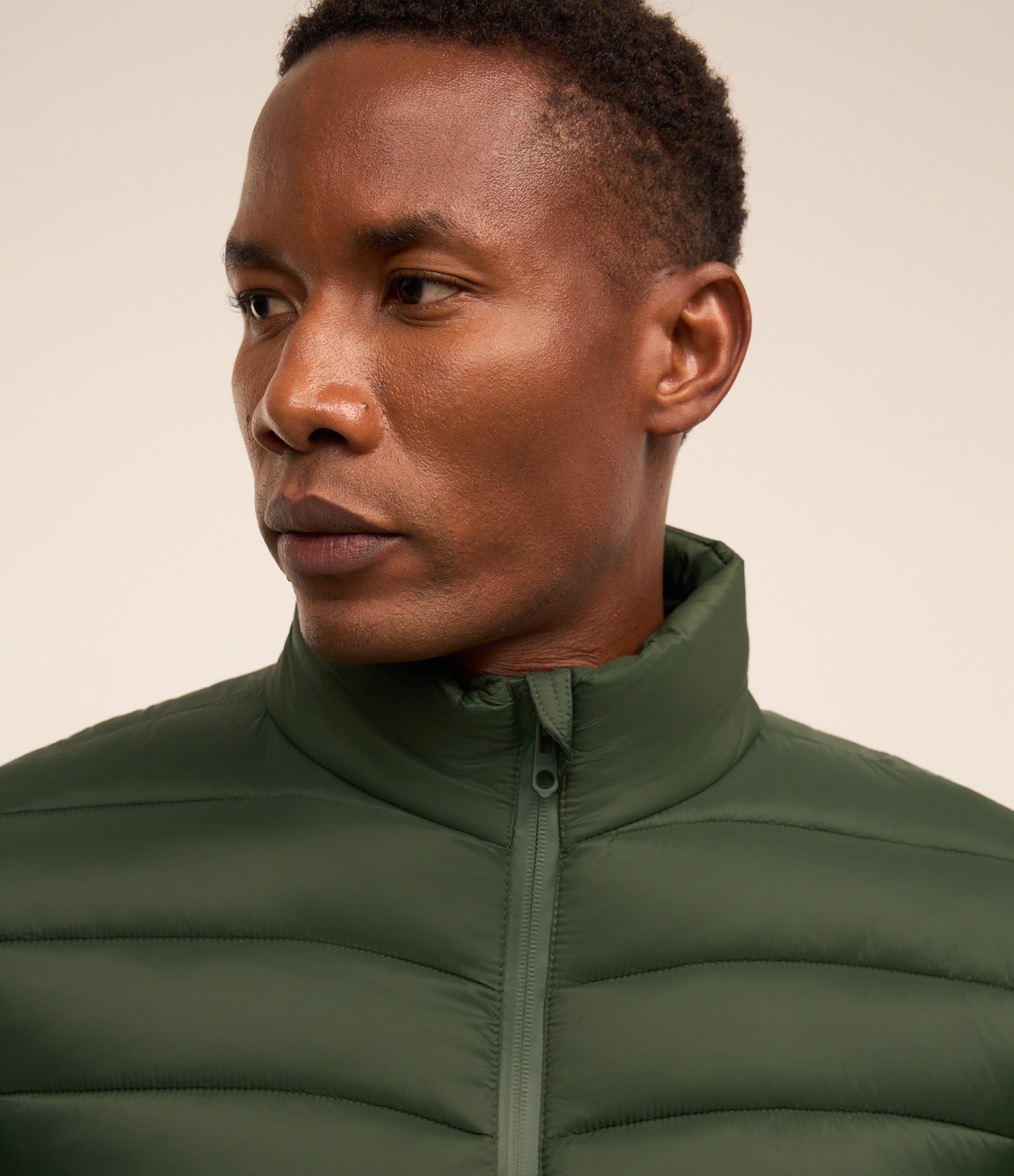 Jaqueta Puffer Ultraleve em Poliamida Verde Escuro 4
