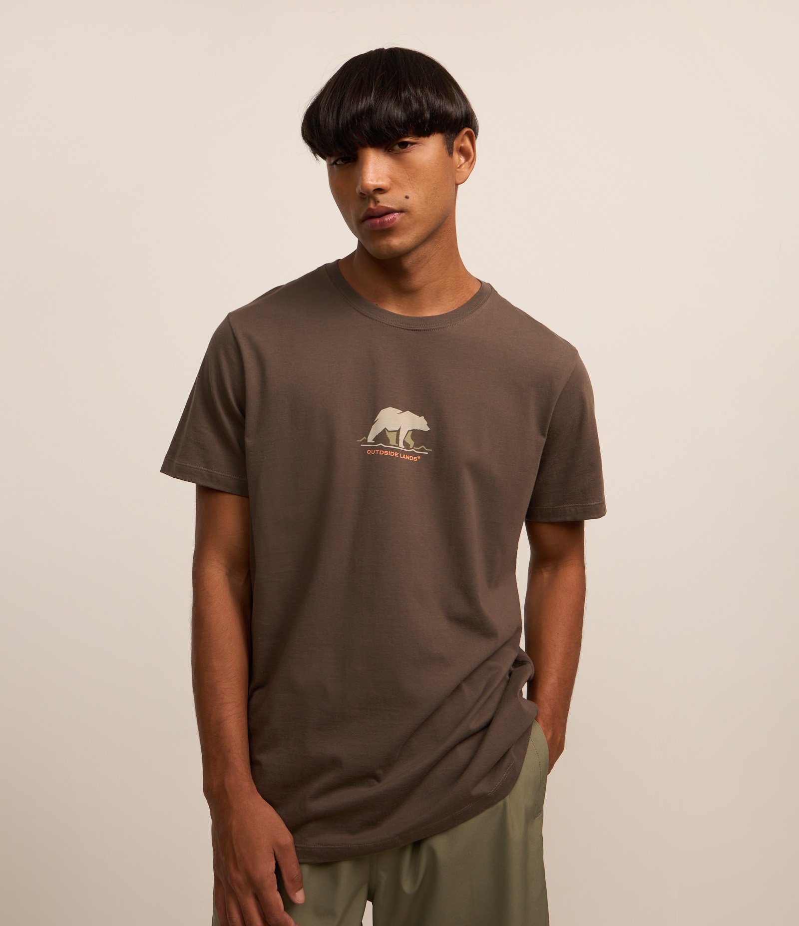 Camiseta Comfort em Algodão com Estampa de Urso Marrom 1