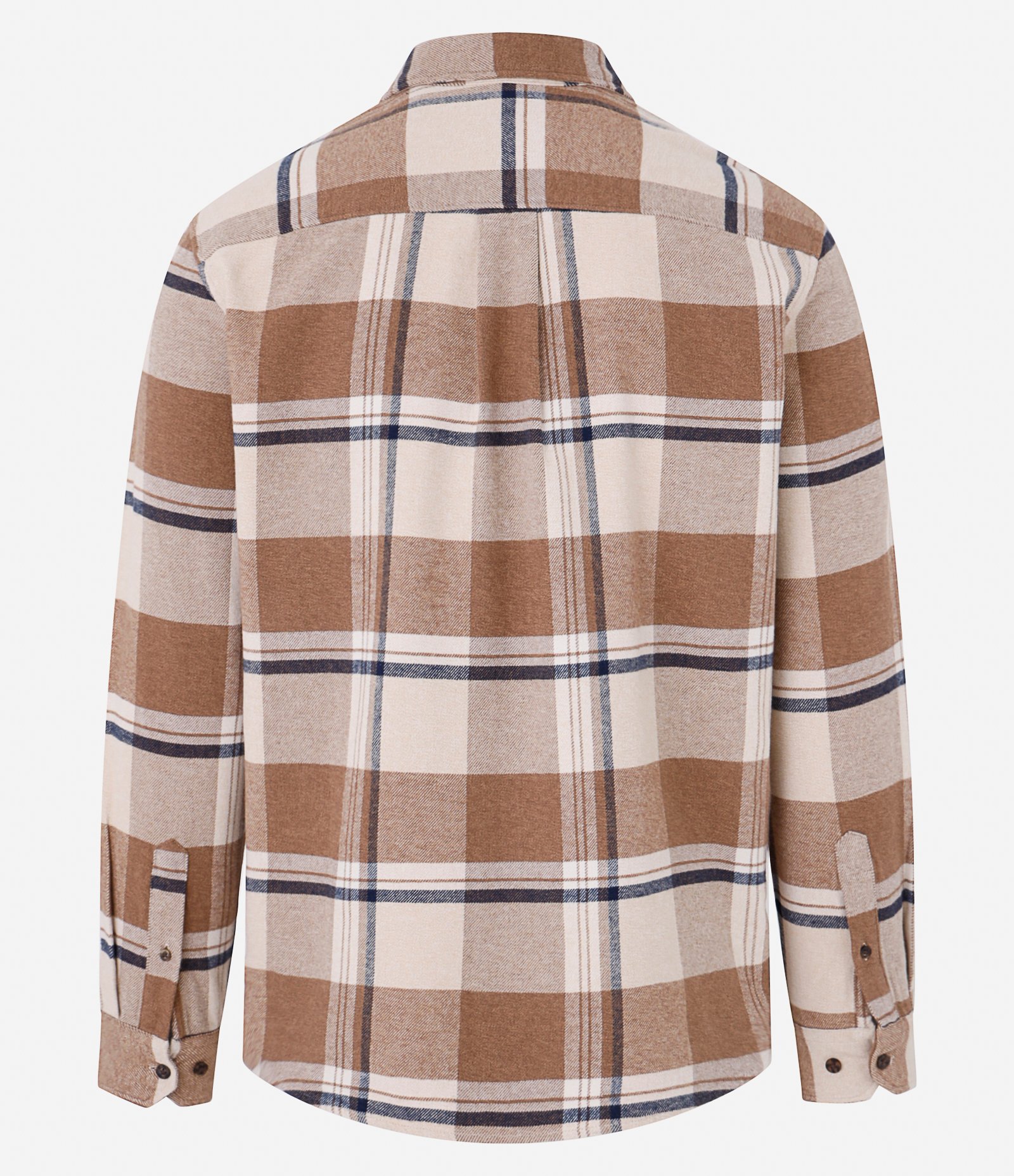 Camisa Regular em Flanela com Estampa Xadrez Marrom/Bege/Cinza 7