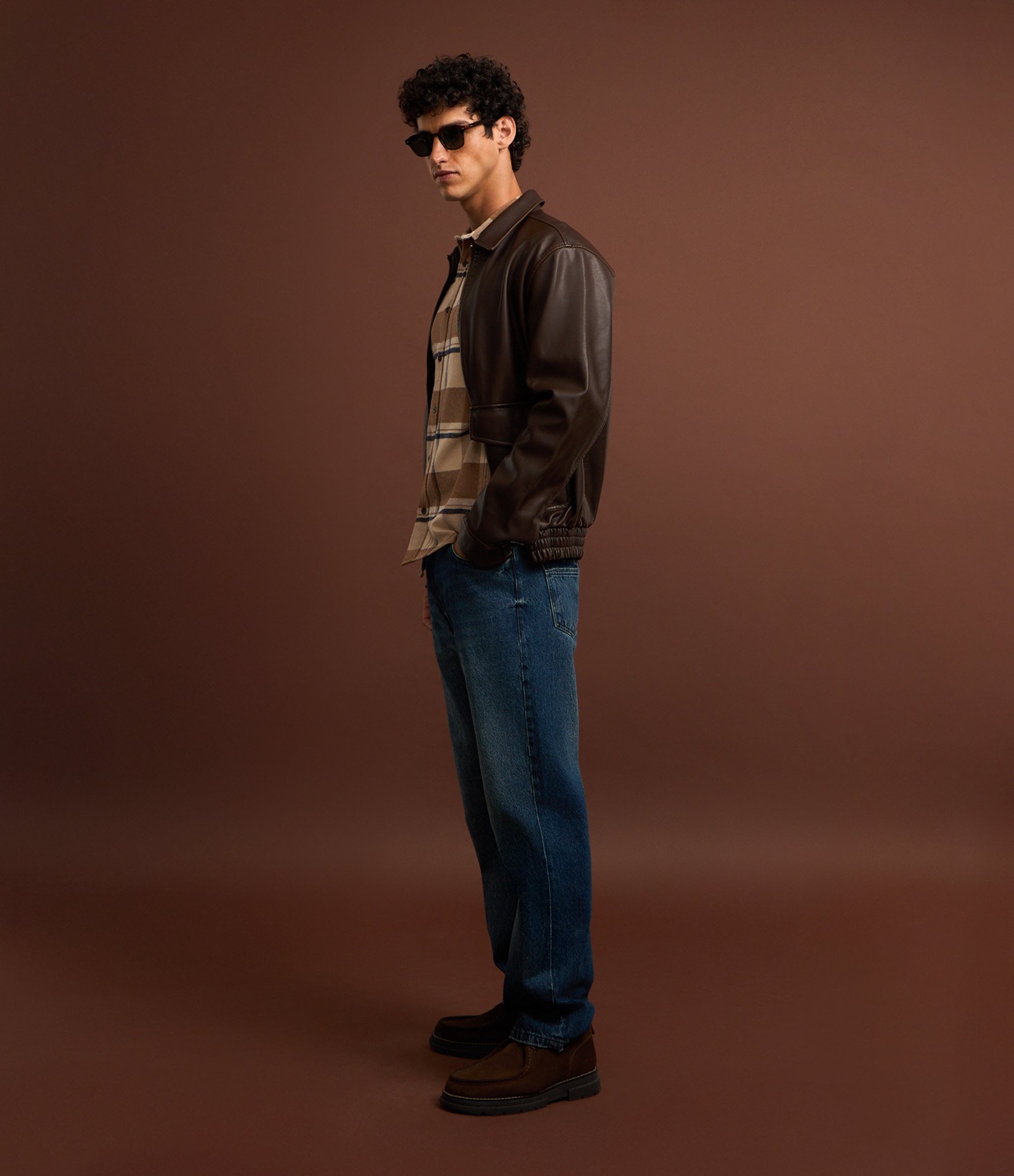 Camisa Regular em Flanela com Estampa Xadrez Marrom/Bege/Cinza 2