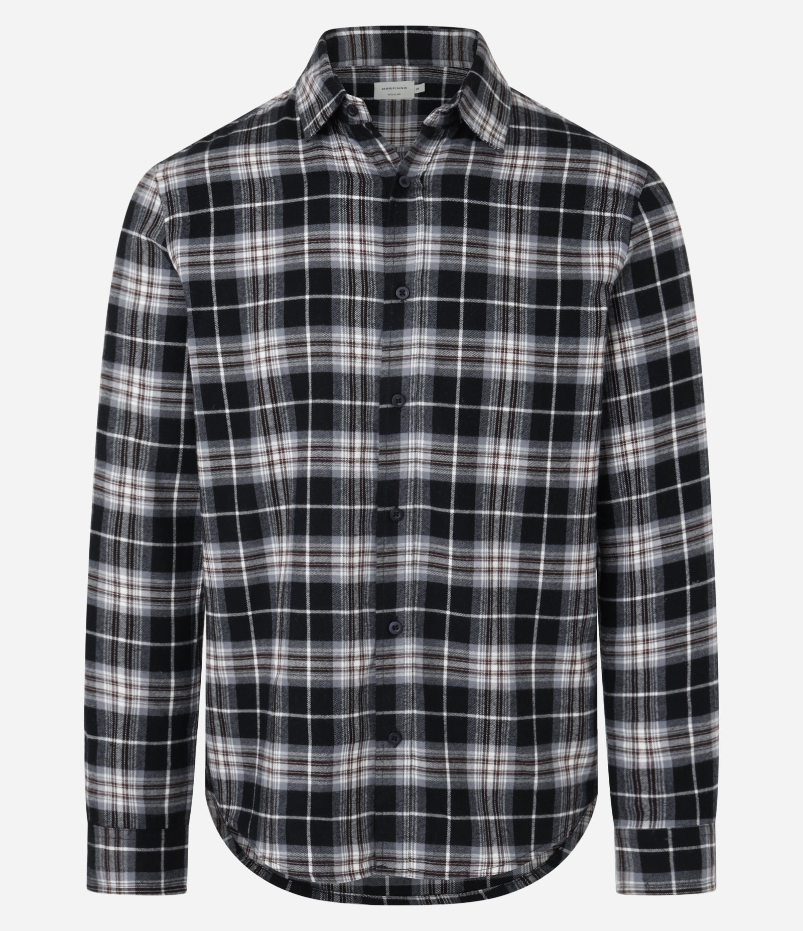 Camisa Regular em Flanela com Estampa Xadrez Preto 5