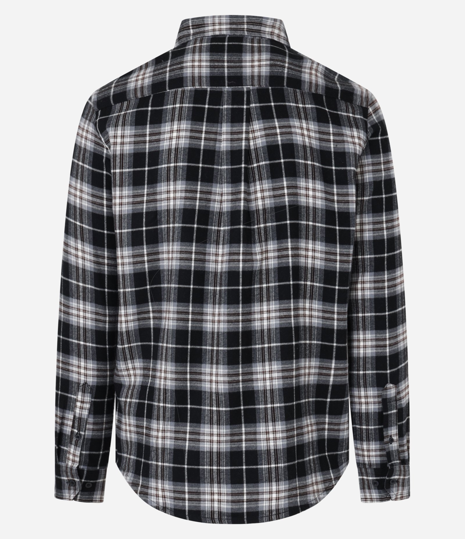 Camisa Regular em Flanela com Estampa Xadrez Preto 6
