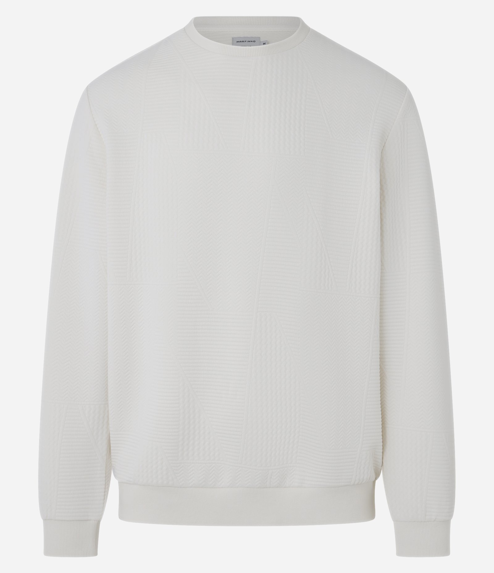 Casaco Fechado com Textura Patchwork Branco 8