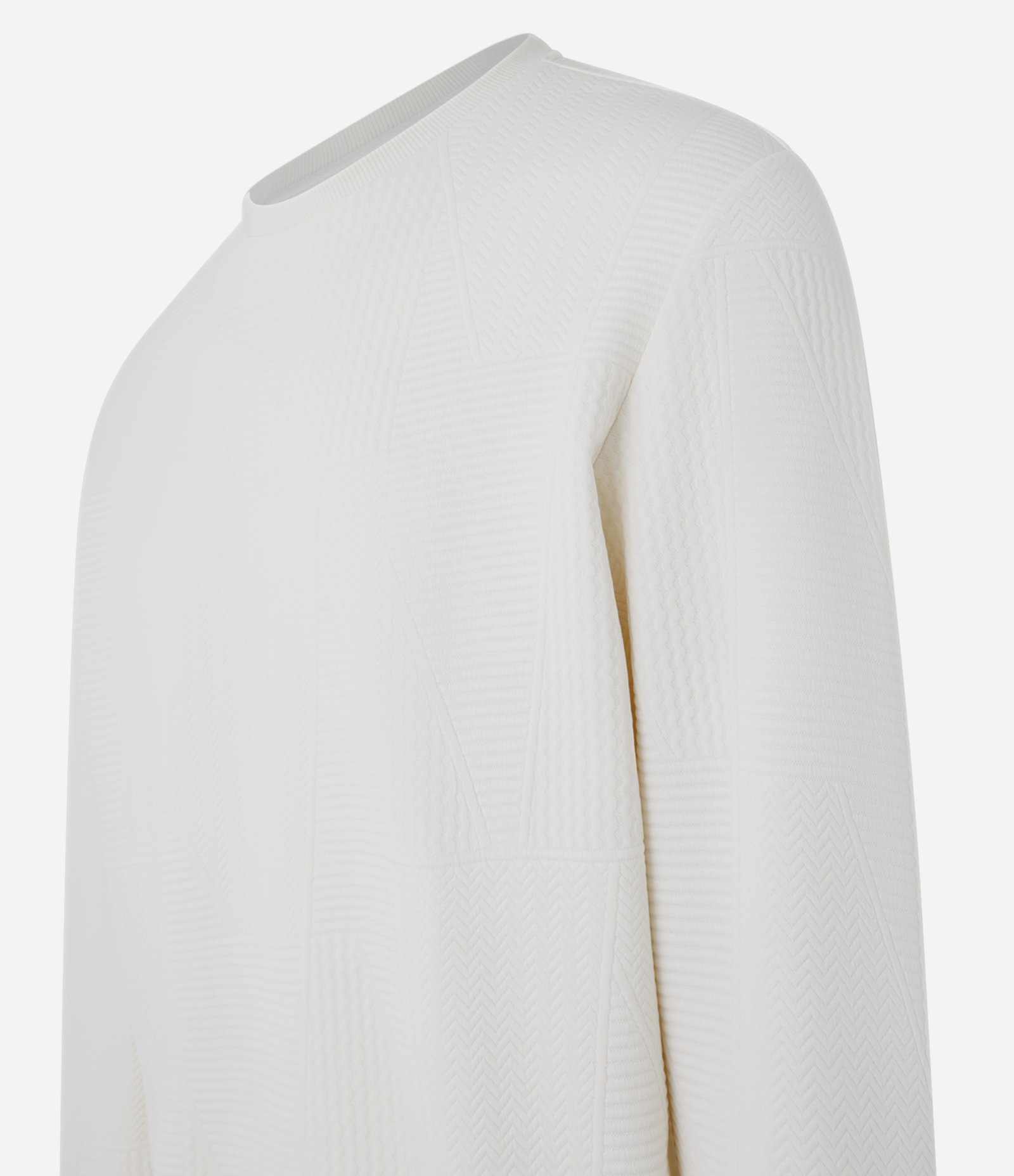 Casaco Fechado com Textura Patchwork Branco 9