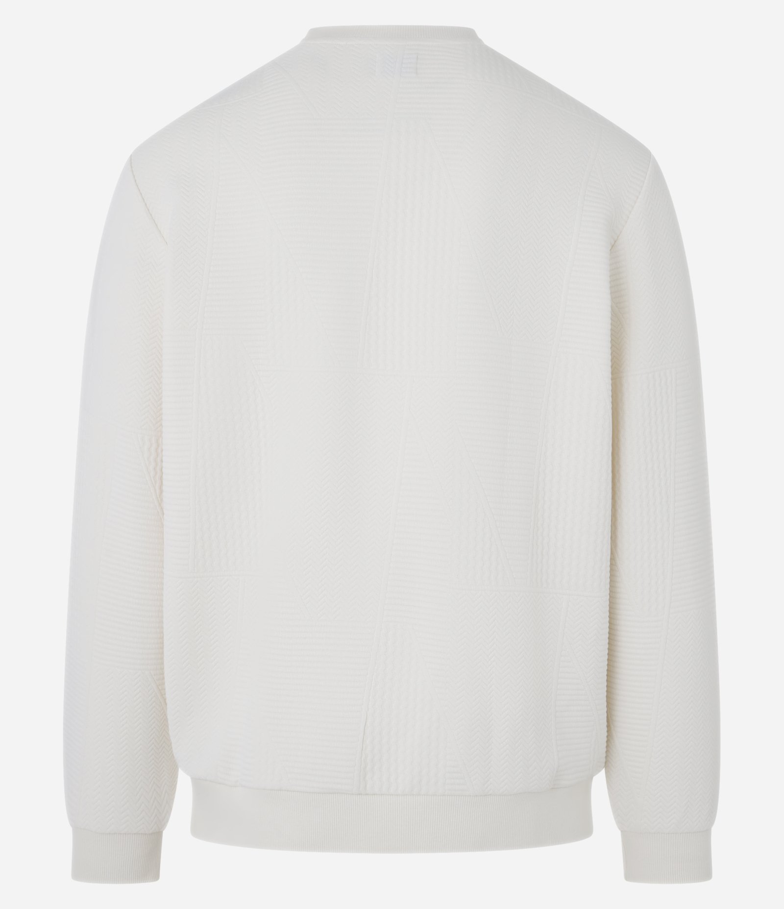 Casaco Fechado com Textura Patchwork Branco 10