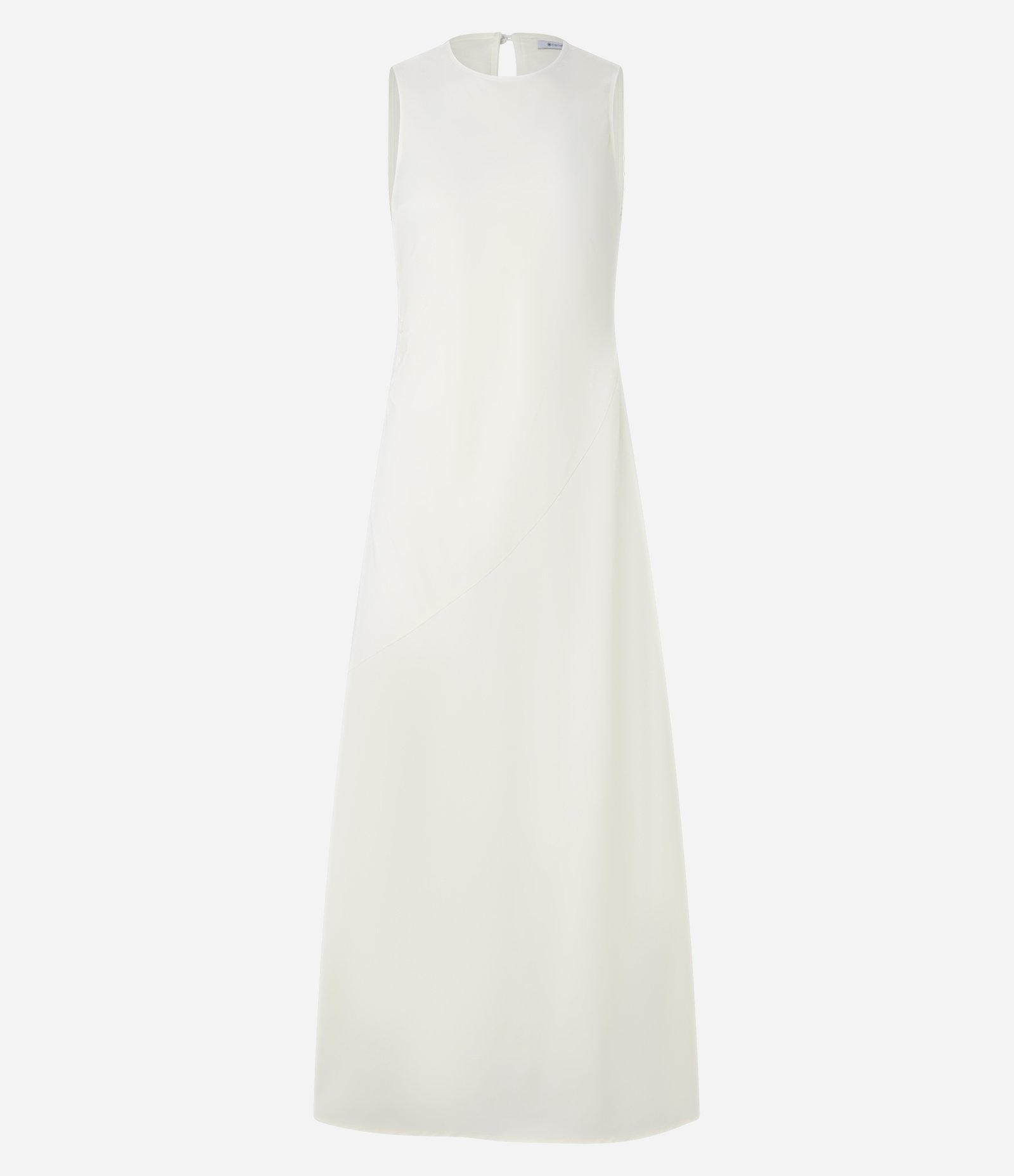 Vestido Midi Evasê em Bengaline com Franzido Bege Creme 9