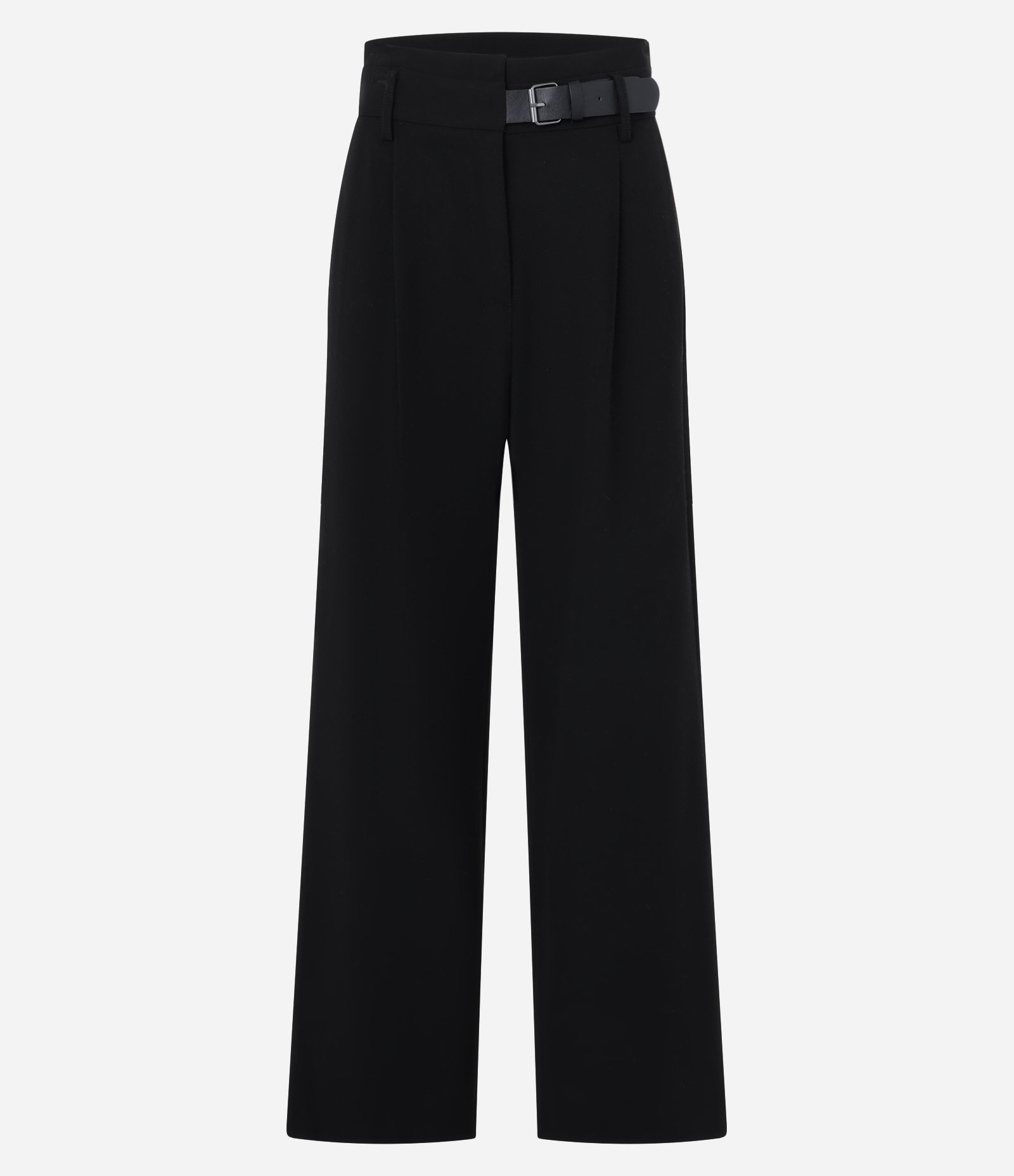 Calça Reta em Alfaiataria com Cós Alto e Meio Cinto Preto 5