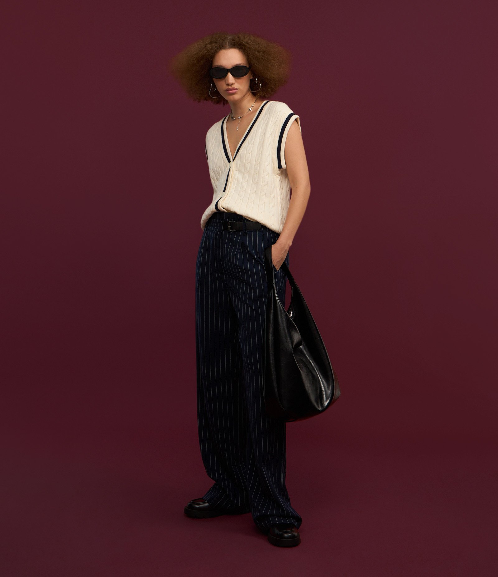 Calça Reta em Alfaiataria com Cós Alto e Meio Cinto 5