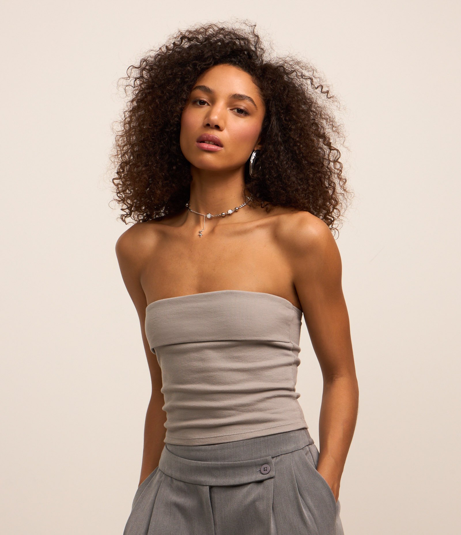 Top Tomara que Caia em Ribana com Texturas Cinza 1