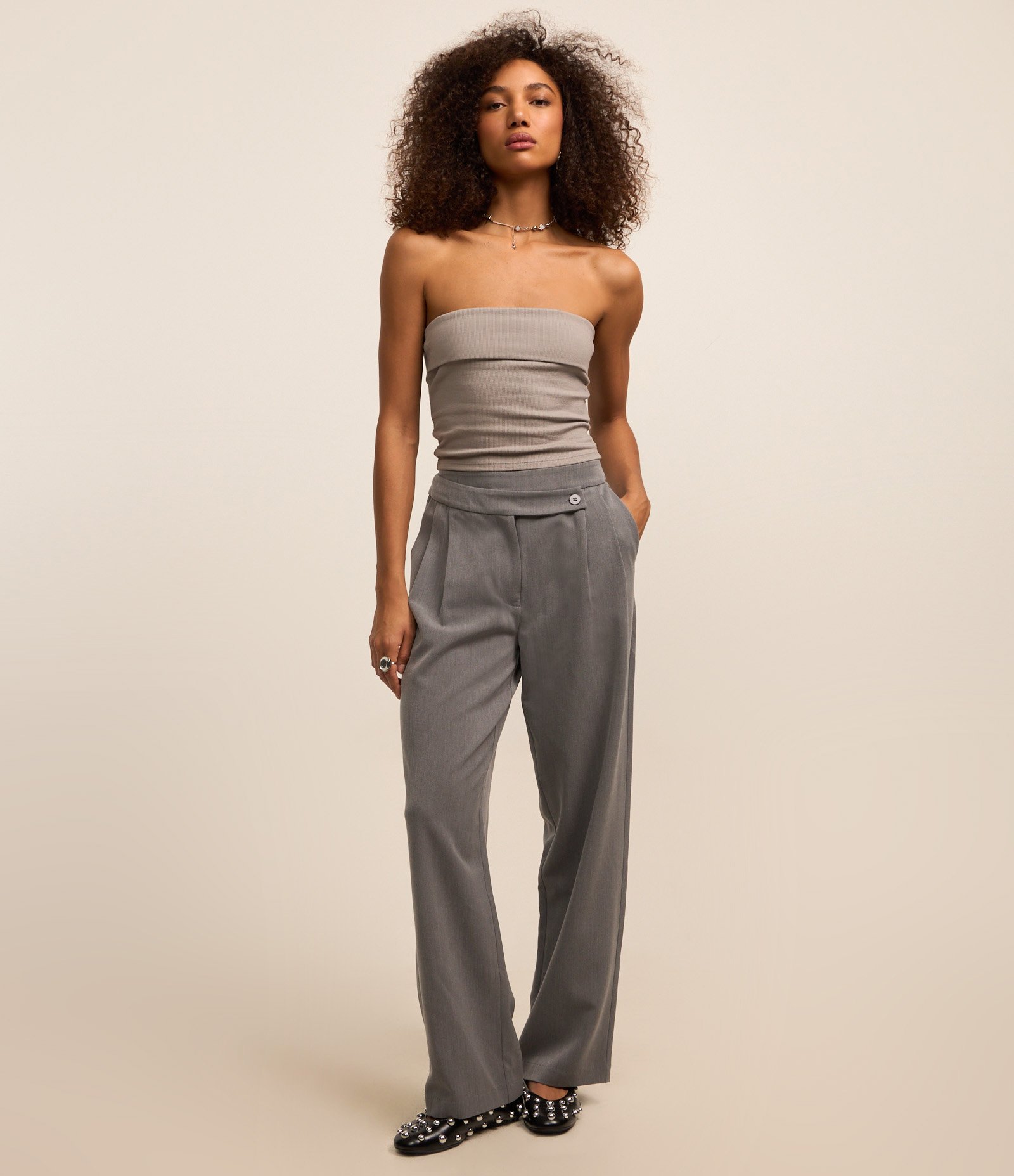 Top Tomara que Caia em Ribana com Texturas Cinza 2