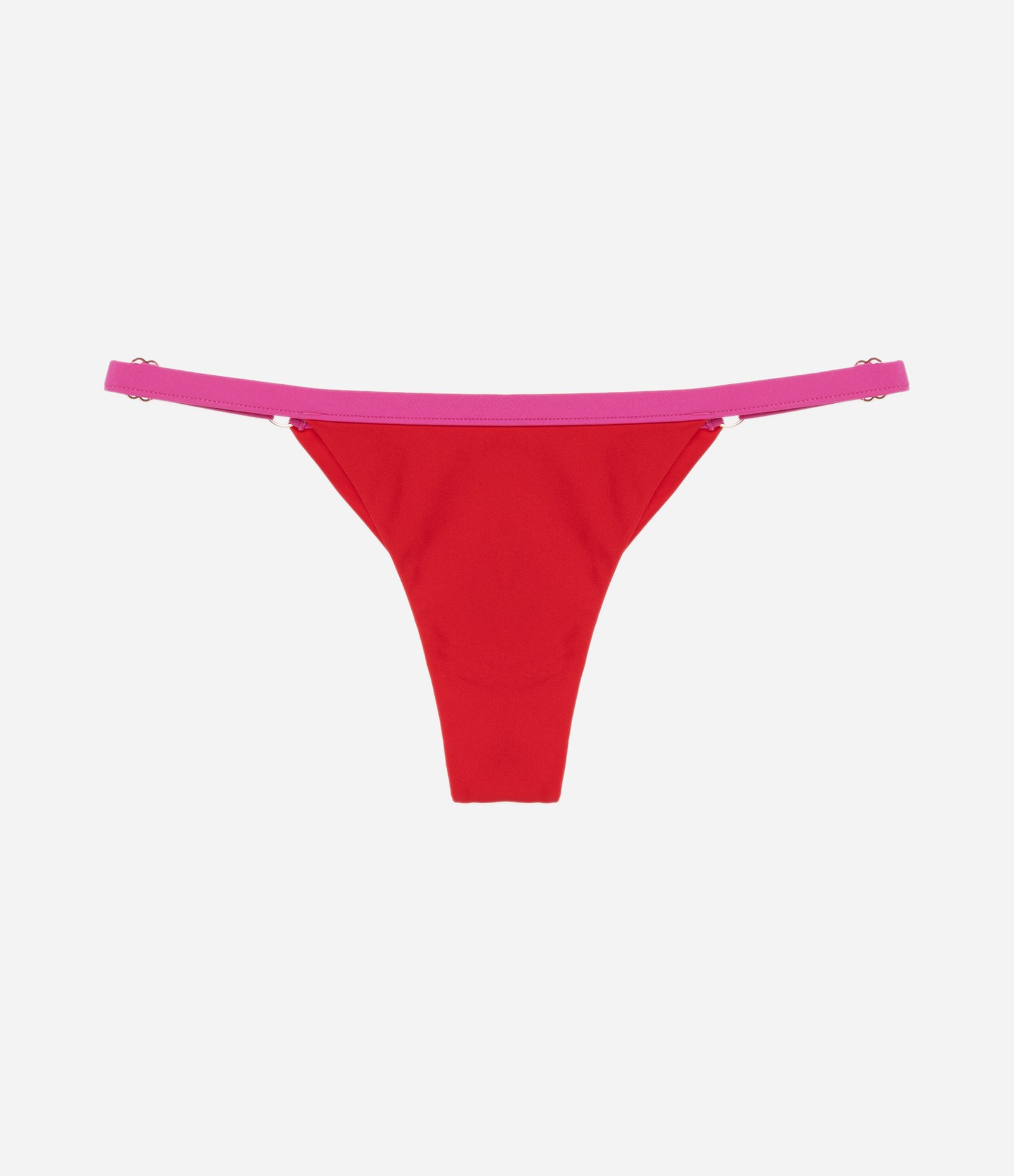 Biquíni Calcinha String com Viés Contrastante Vermelho/Rosa 5