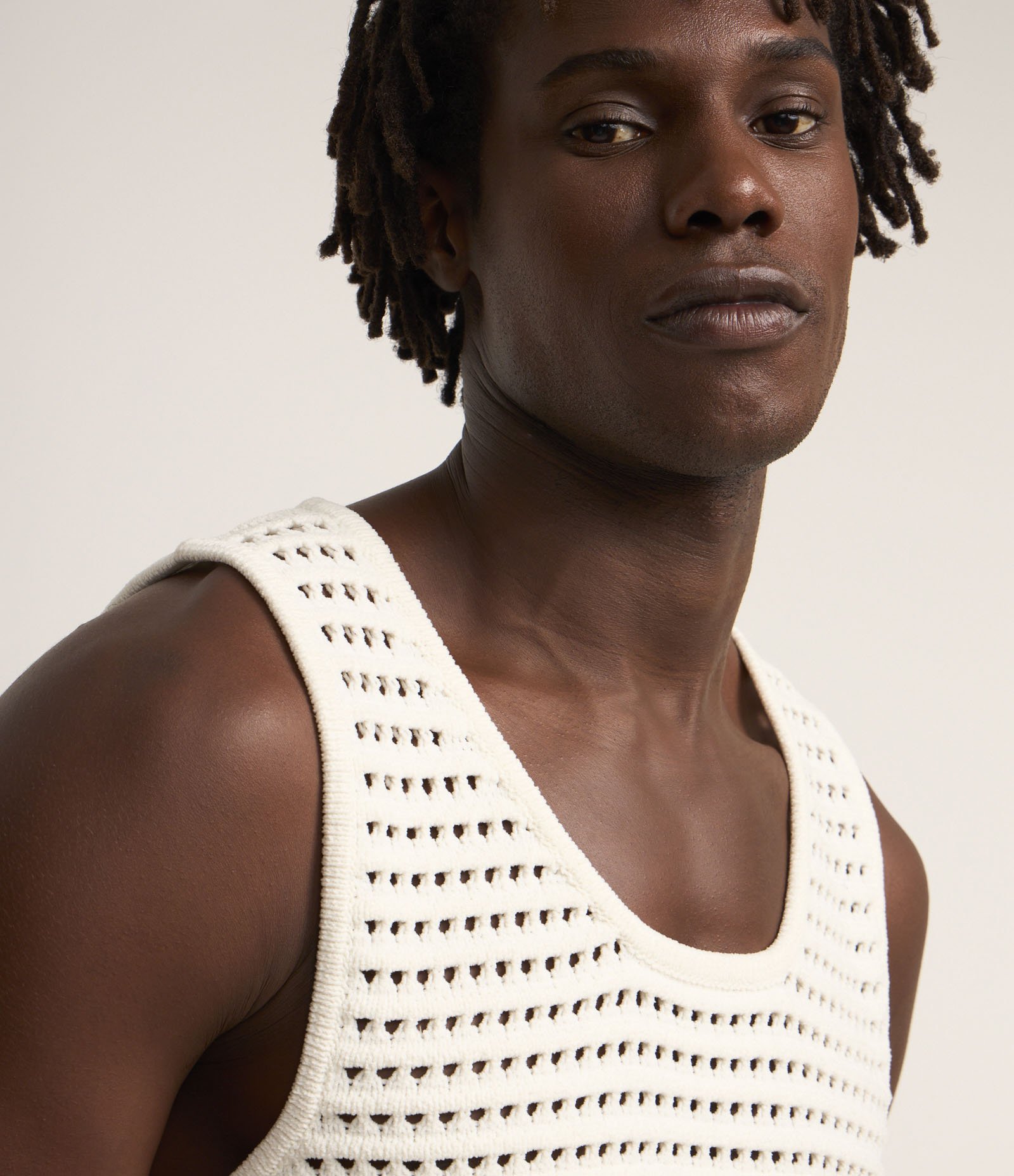 Regata em Tricô com Ponto Aberto Off White 3