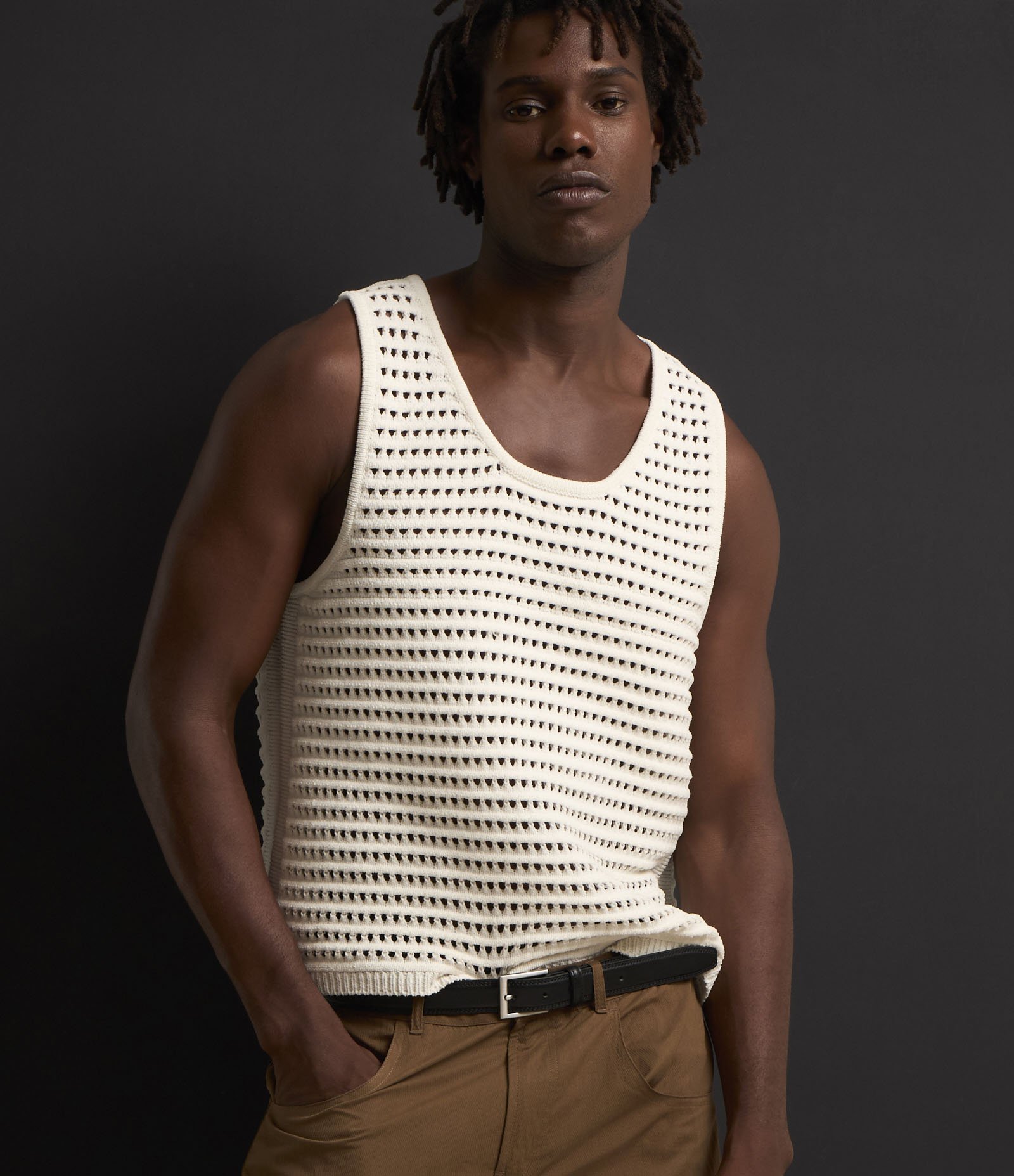 Regata em Tricô com Ponto Aberto Off White 5