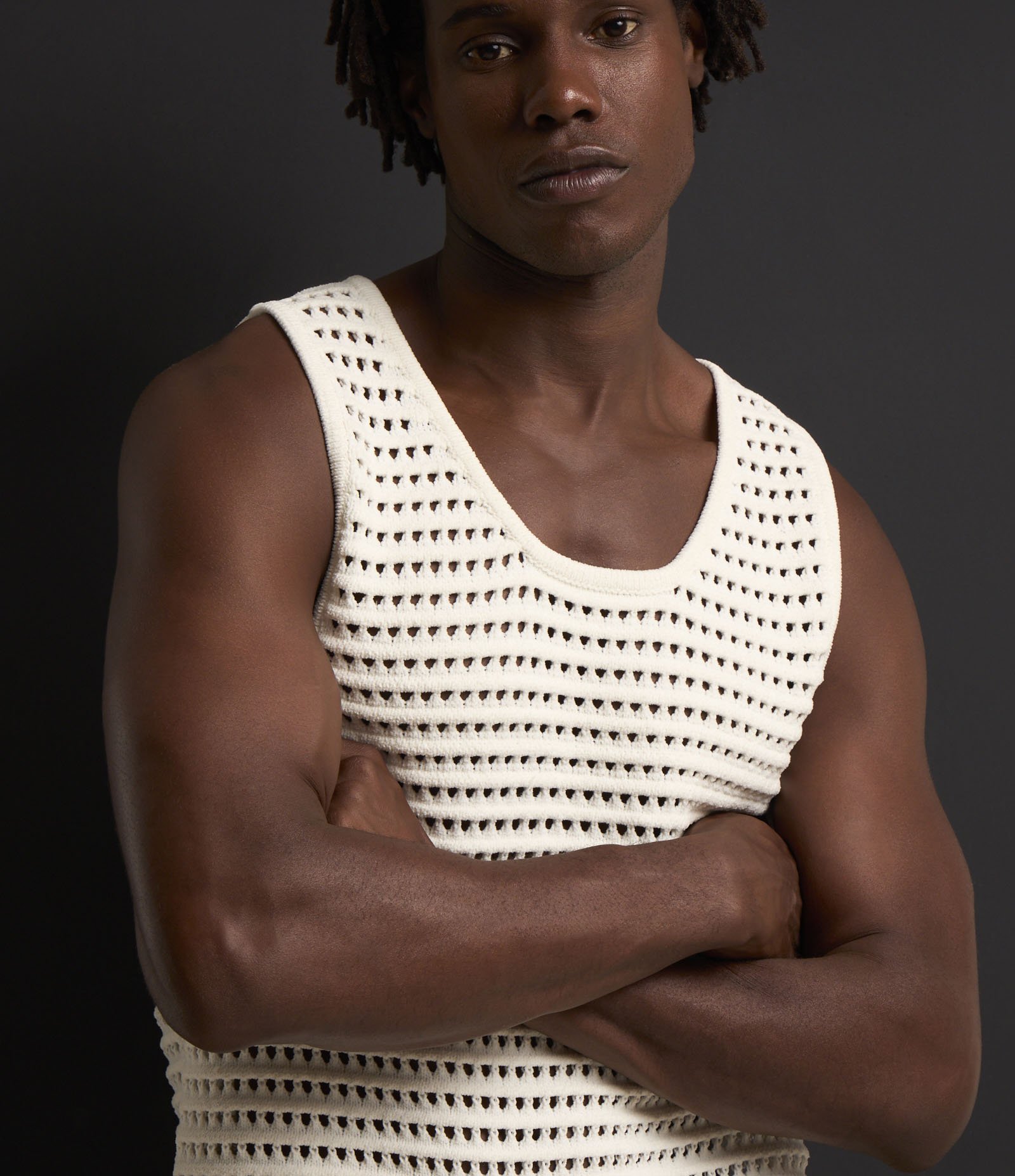 Regata em Tricô com Ponto Aberto Off White 6