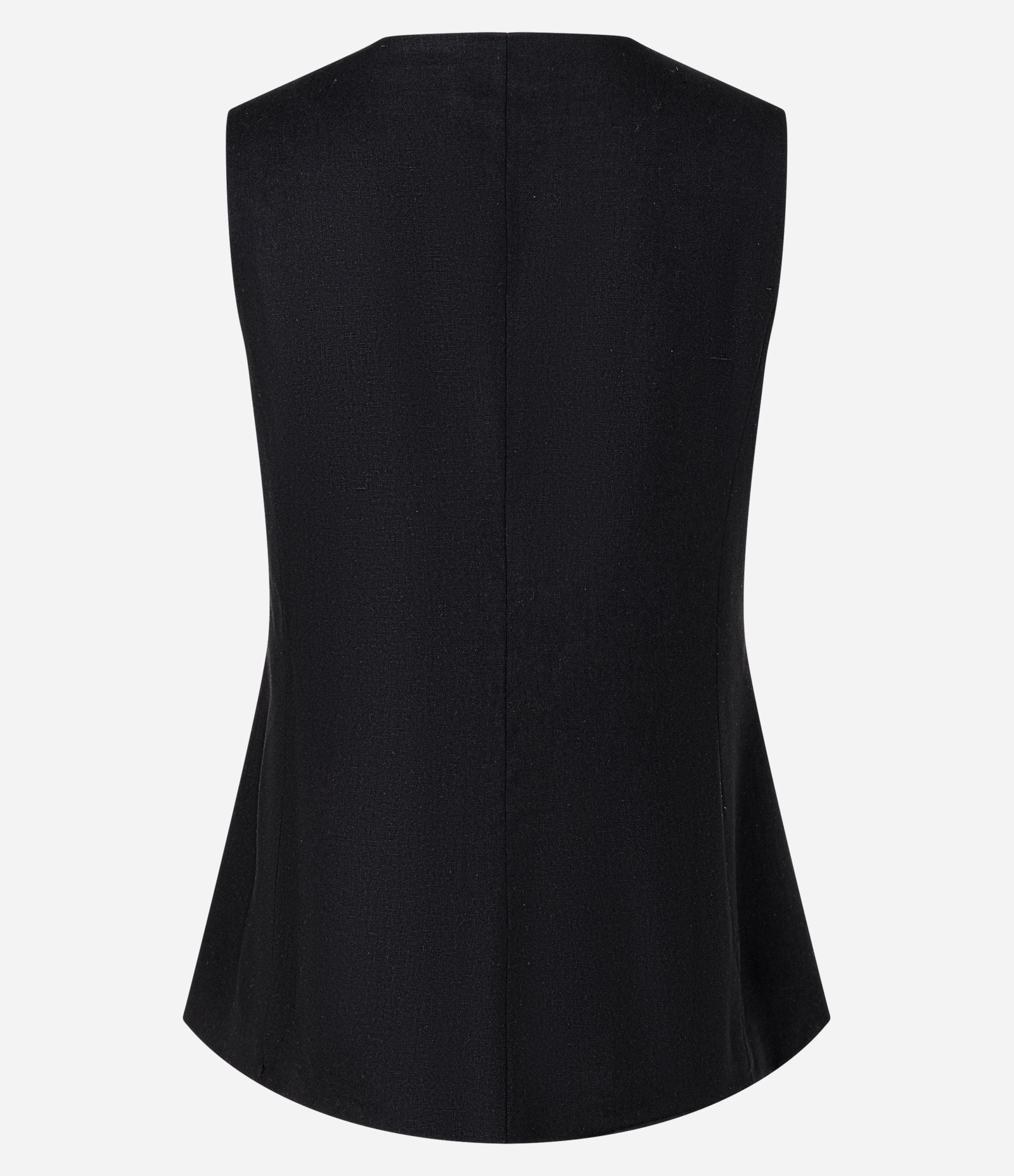 Colete Alongado com Barra Arredonda e Bolsos Preto 7