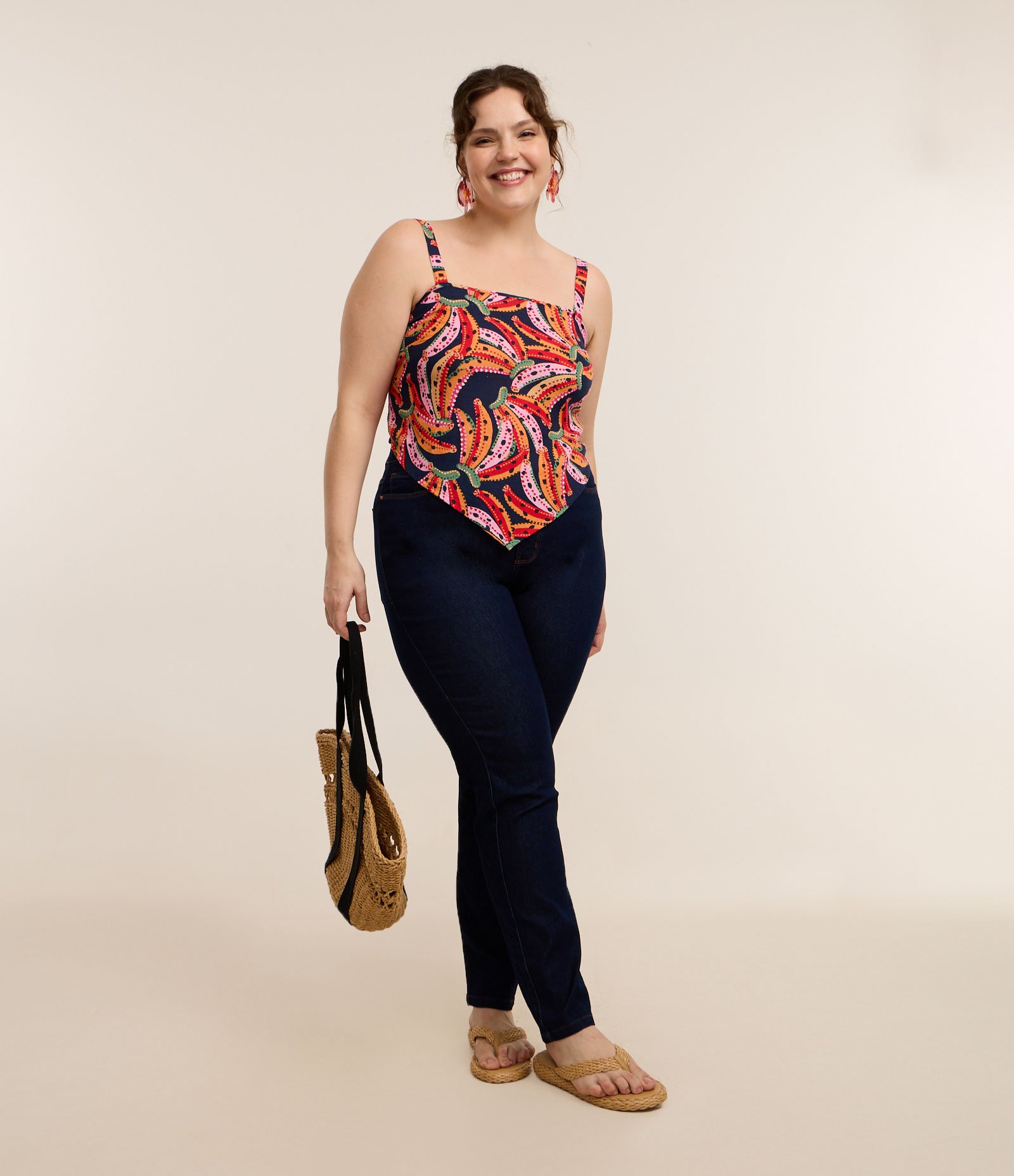 Calça Skinny em Jeans com Elastano Curve & Plus Size Azul 1