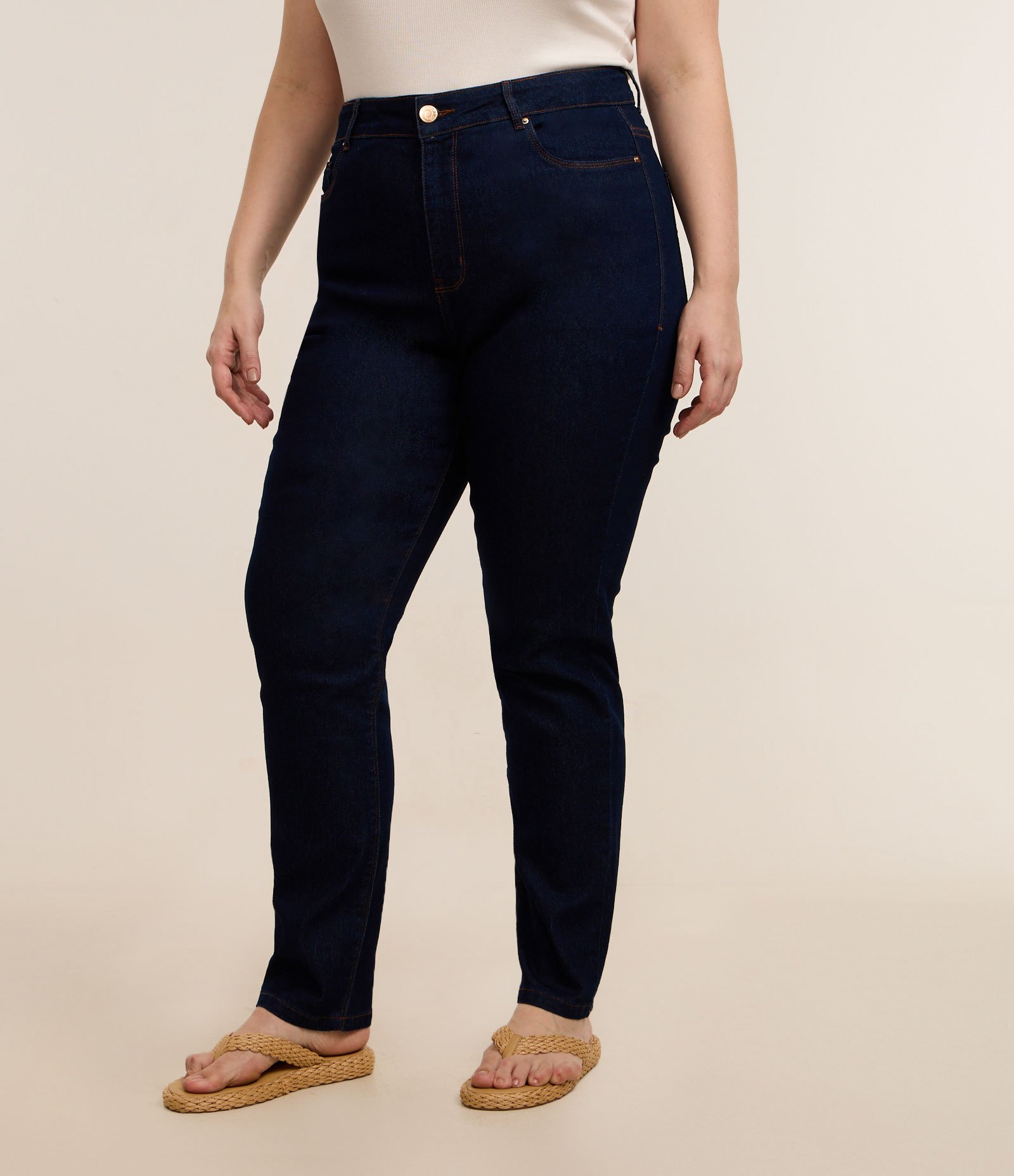 Calça Skinny em Jeans com Elastano Curve & Plus Size Azul 2