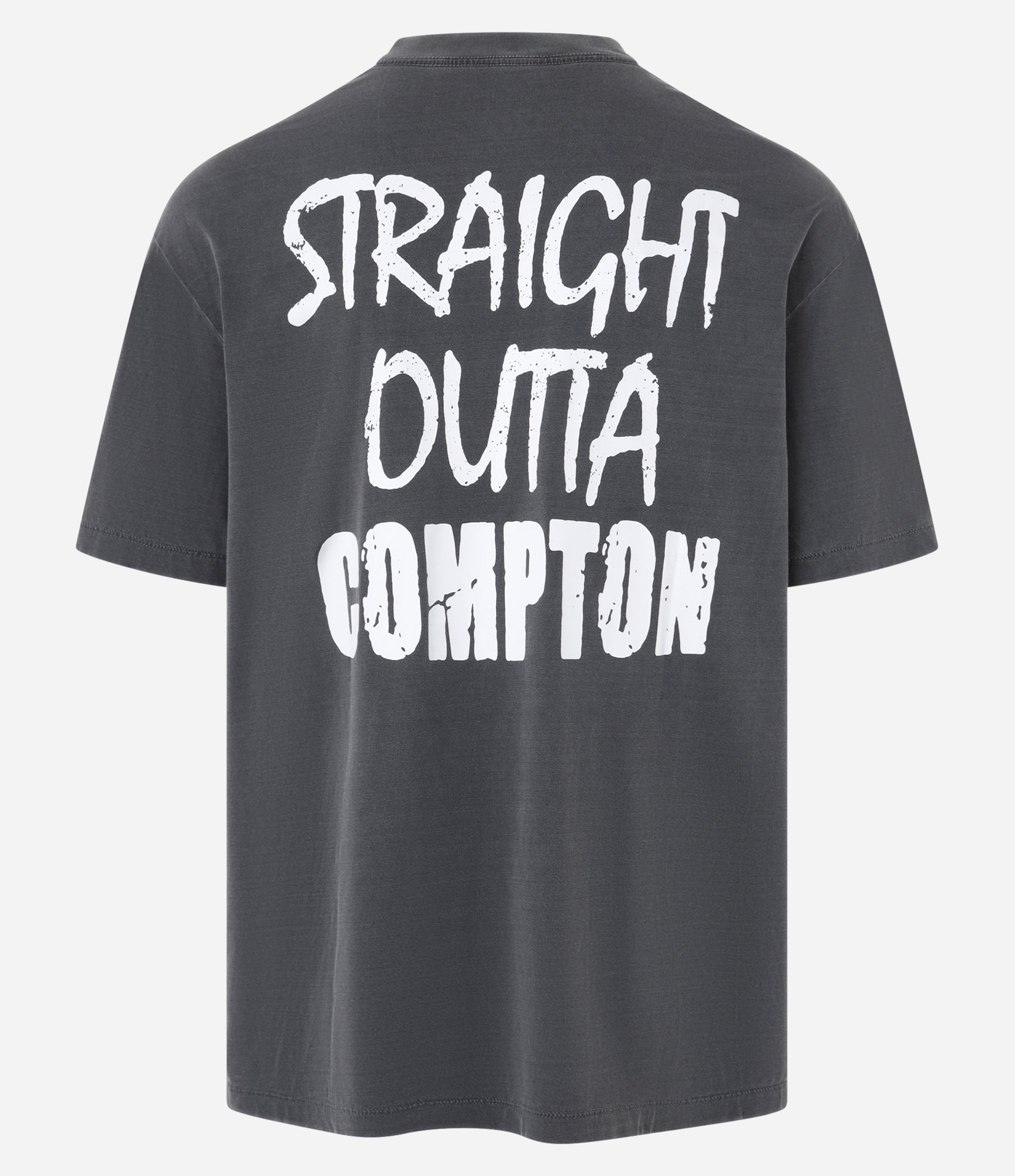 Camiseta Relaxed em Algodão com Estampa Lettering N.W.A Cinza 8