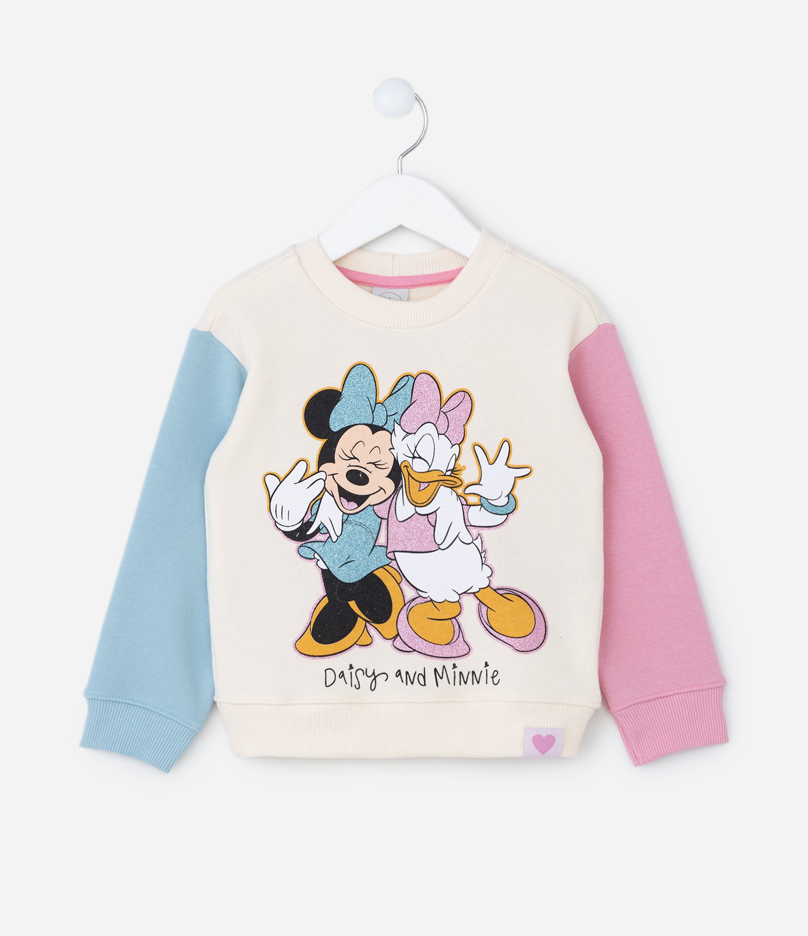 Blusão Infantil com Estampa Minnie e Margarida - Tam 1 a 6 Anos Bege/Rosa/Azul 1