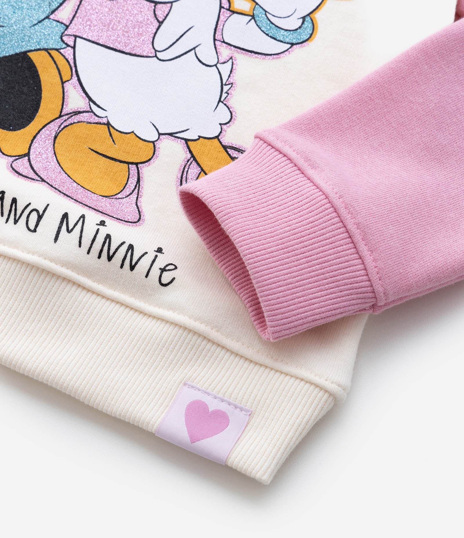 Blusão Infantil com Estampa Minnie e Margarida - Tam 1 a 6 Anos Bege/Rosa/Azul 3