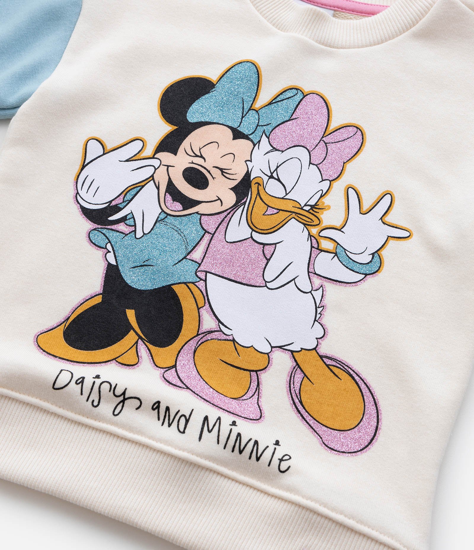 Blusão Infantil com Estampa Minnie e Margarida - Tam 1 a 6 Anos Bege/Rosa/Azul 5