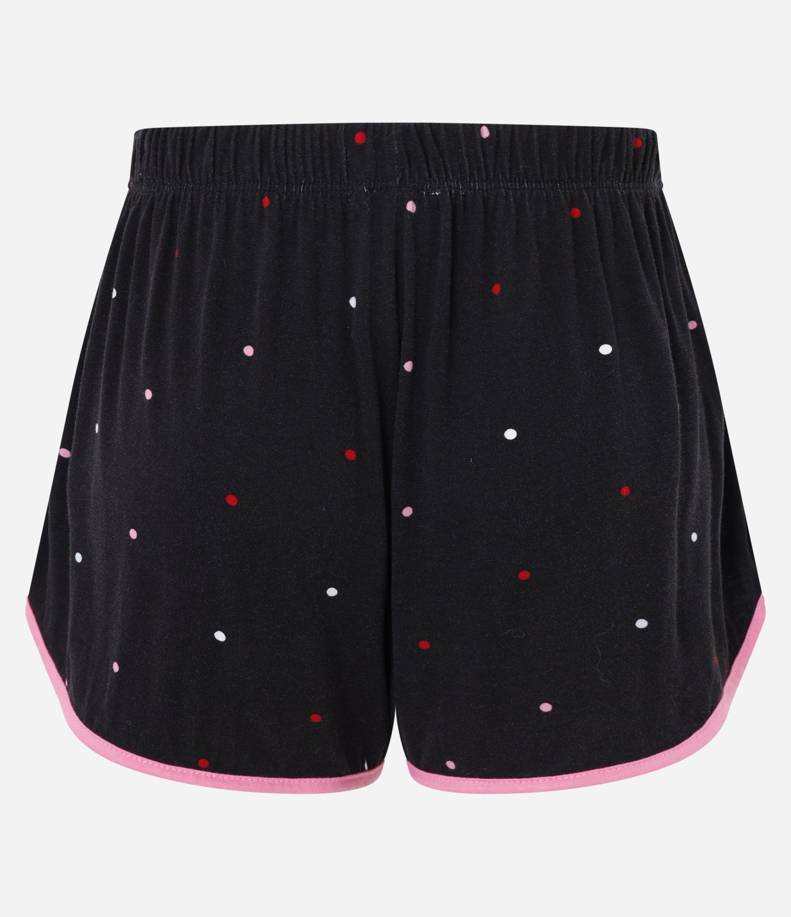 Short de Pijama em Viscose com Viés Colorido e Estampa de Poá Preto 6