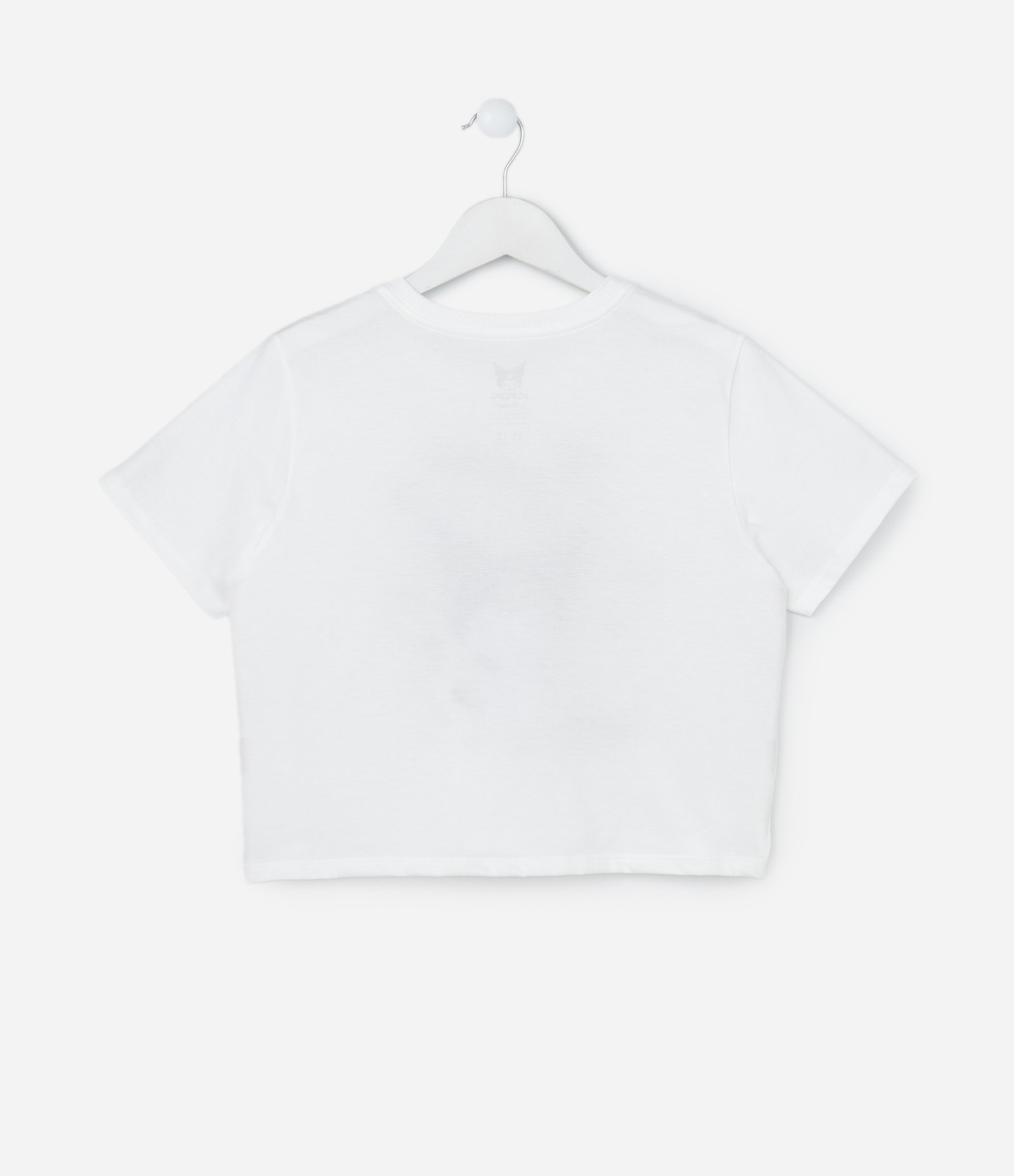 Camiseta Cropped com Estampa da Kuromi - Tam 5 a 14 Anos Branco 2