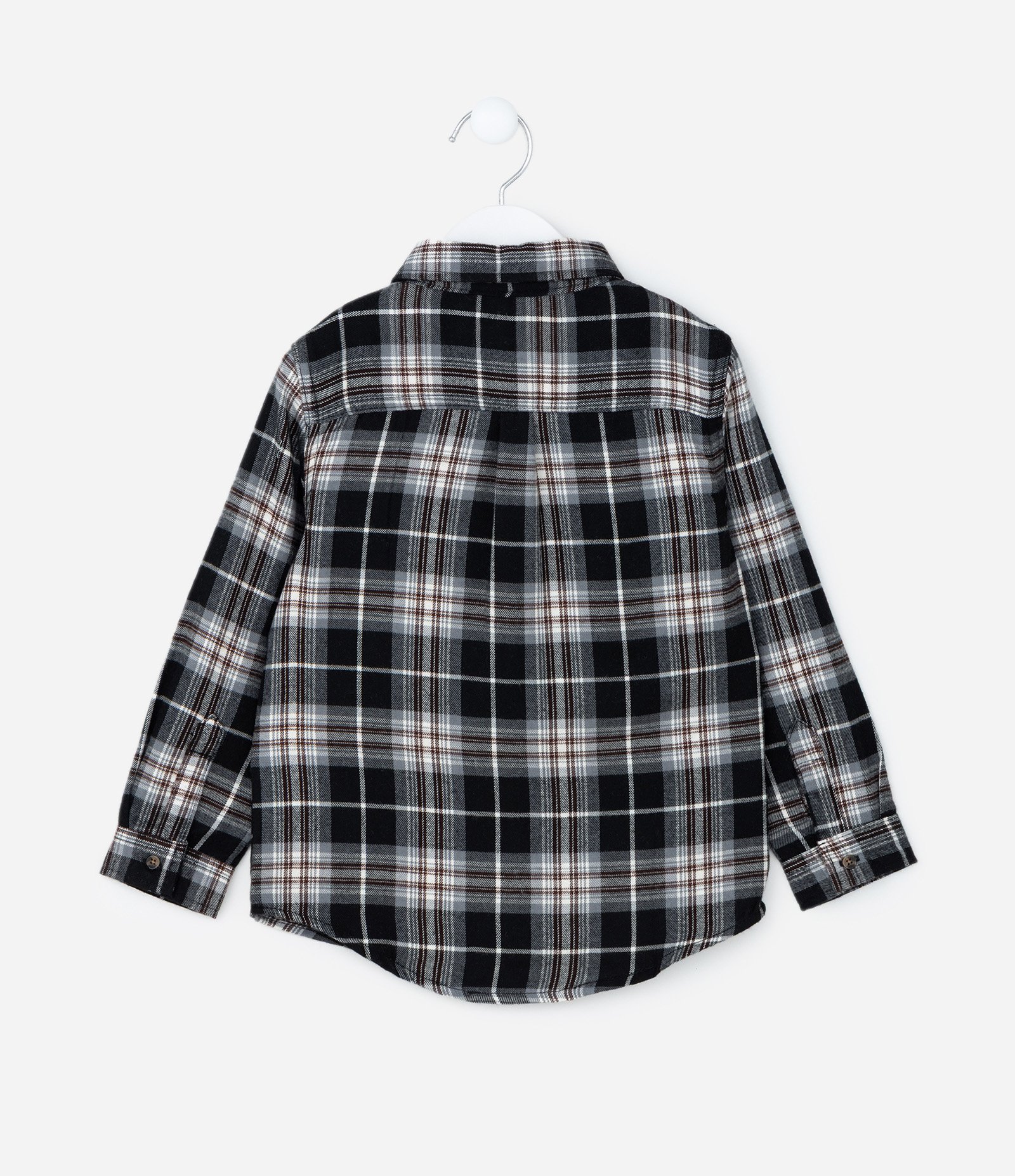 Camisa Infantil em Flanela com Estampa Xadrez - Tam 1 a 6 Anos Preto 3