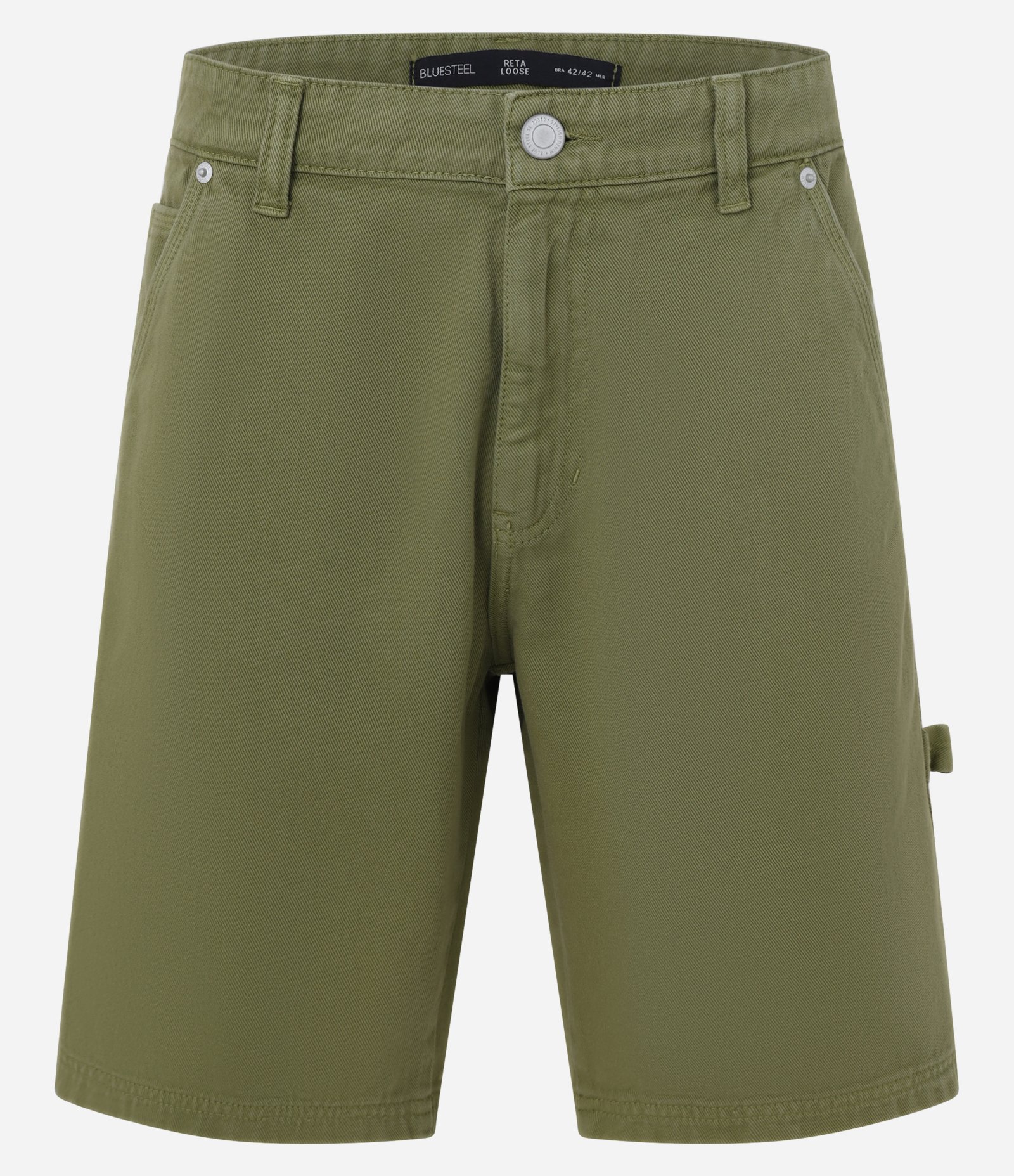 Bermuda Reta Loose em Sarja com Alça Carpenter Lateral Verde 5