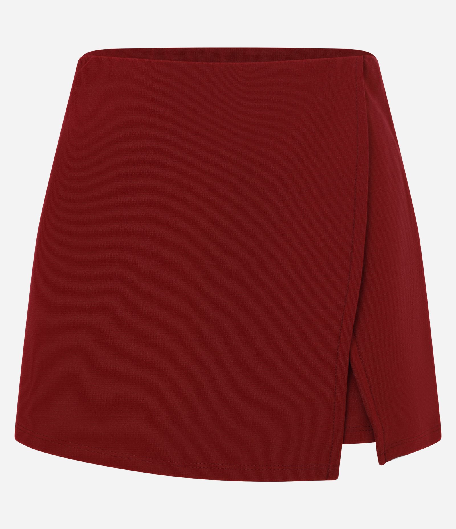 Short Saia em Ponto Roma com Frente Transpassada Vermelho 5